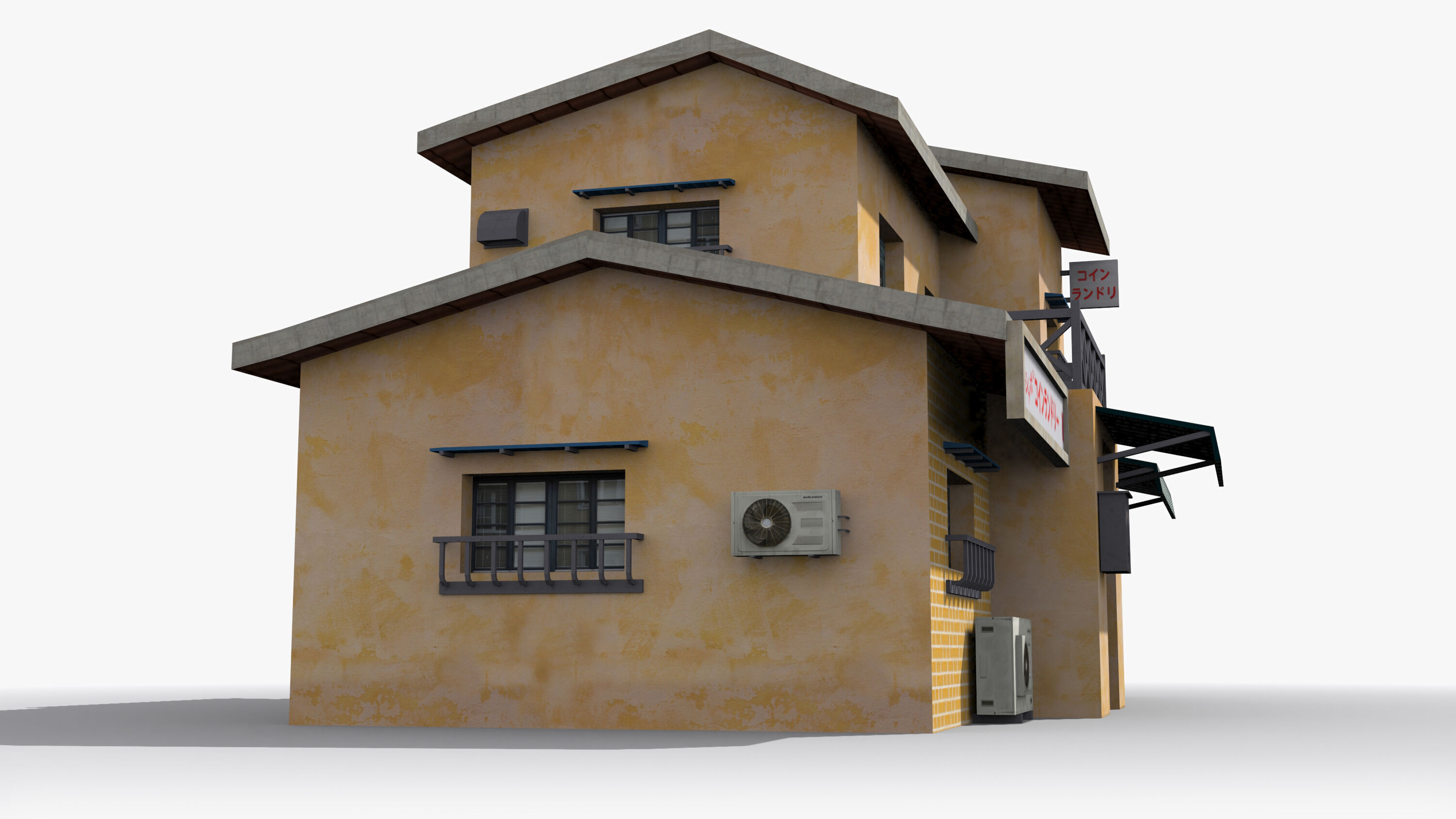 Japanese House x14 Low-poly 3D model_3