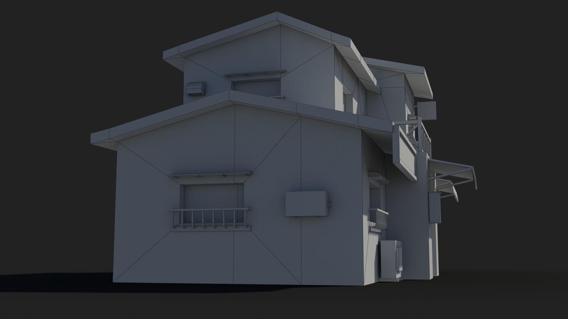 Japanese House x14 Low-poly 3D model_9