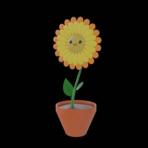  Flower Character Free 3D model