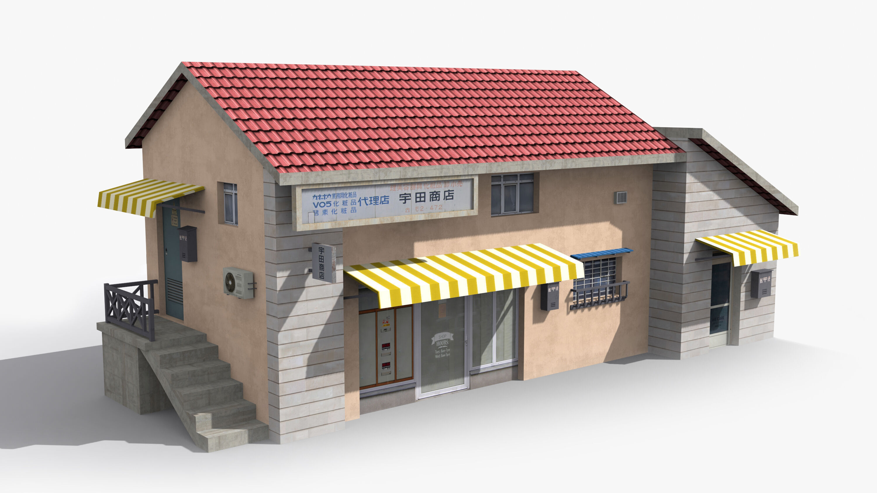 Japanese House x15 Low-poly 3D model_5