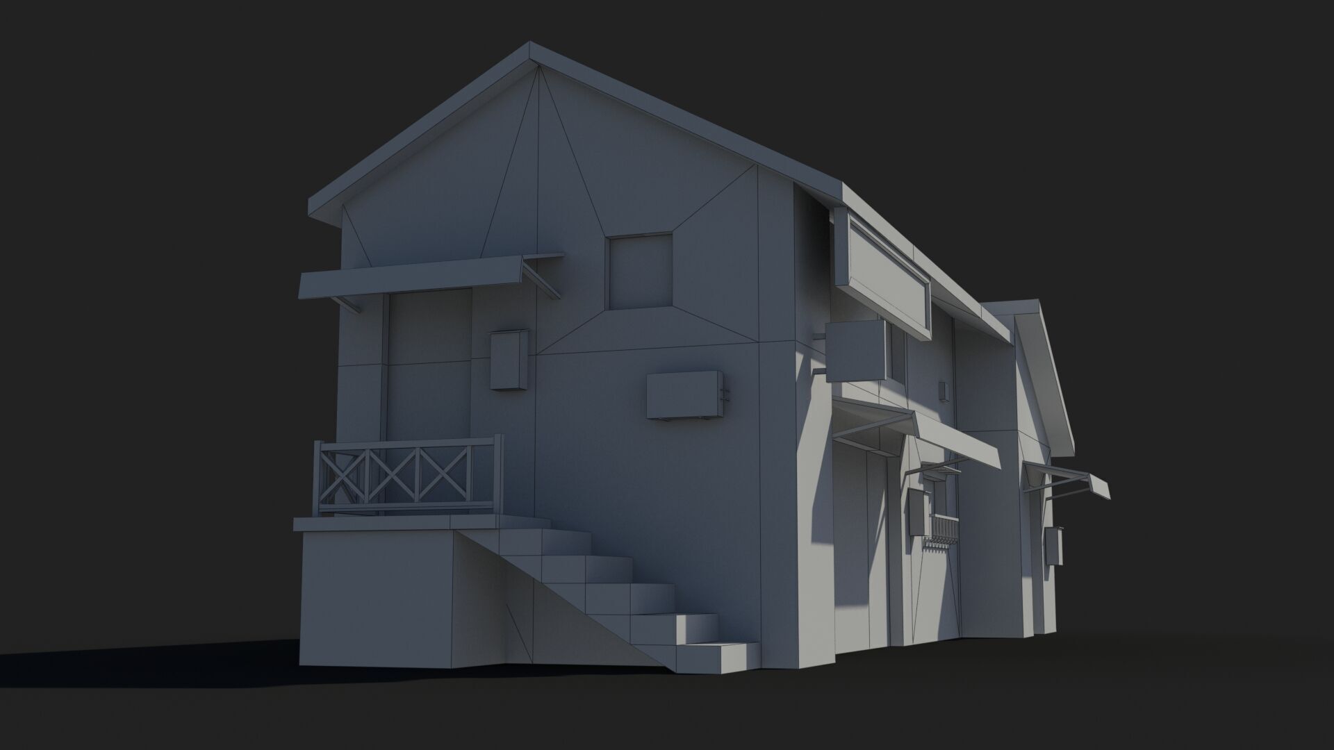 Japanese House x15 Low-poly 3D model_9