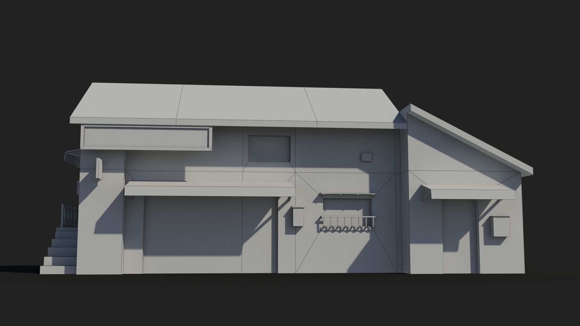 Japanese House x15 Low-poly 3D model_7