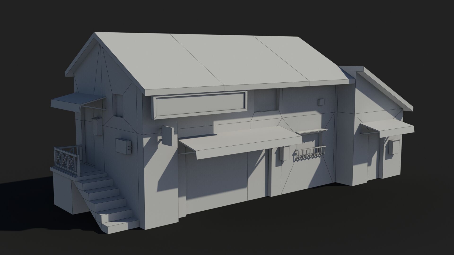 Japanese House x15 Low-poly 3D model_11