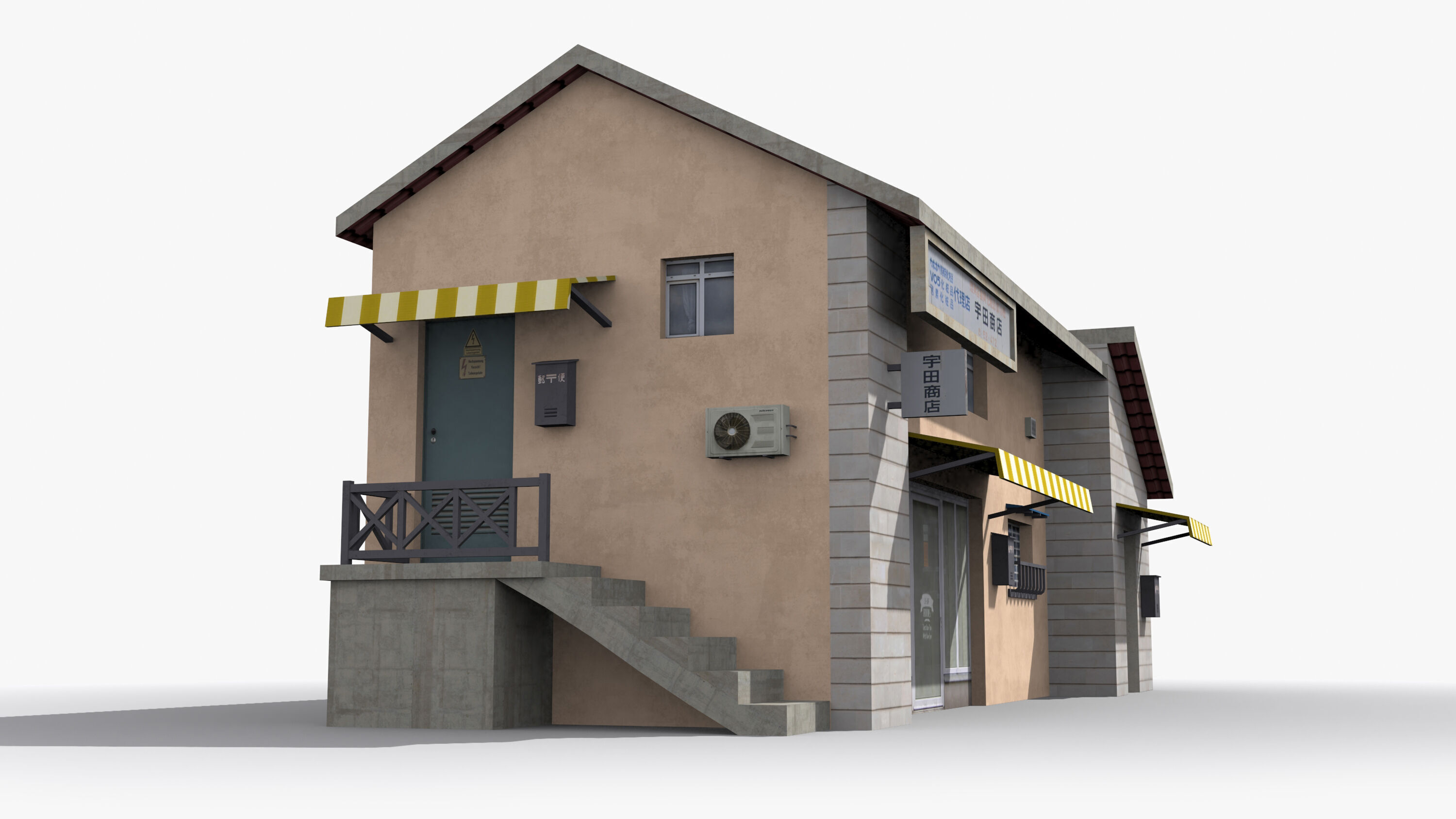 Japanese House x15 Low-poly 3D model_3