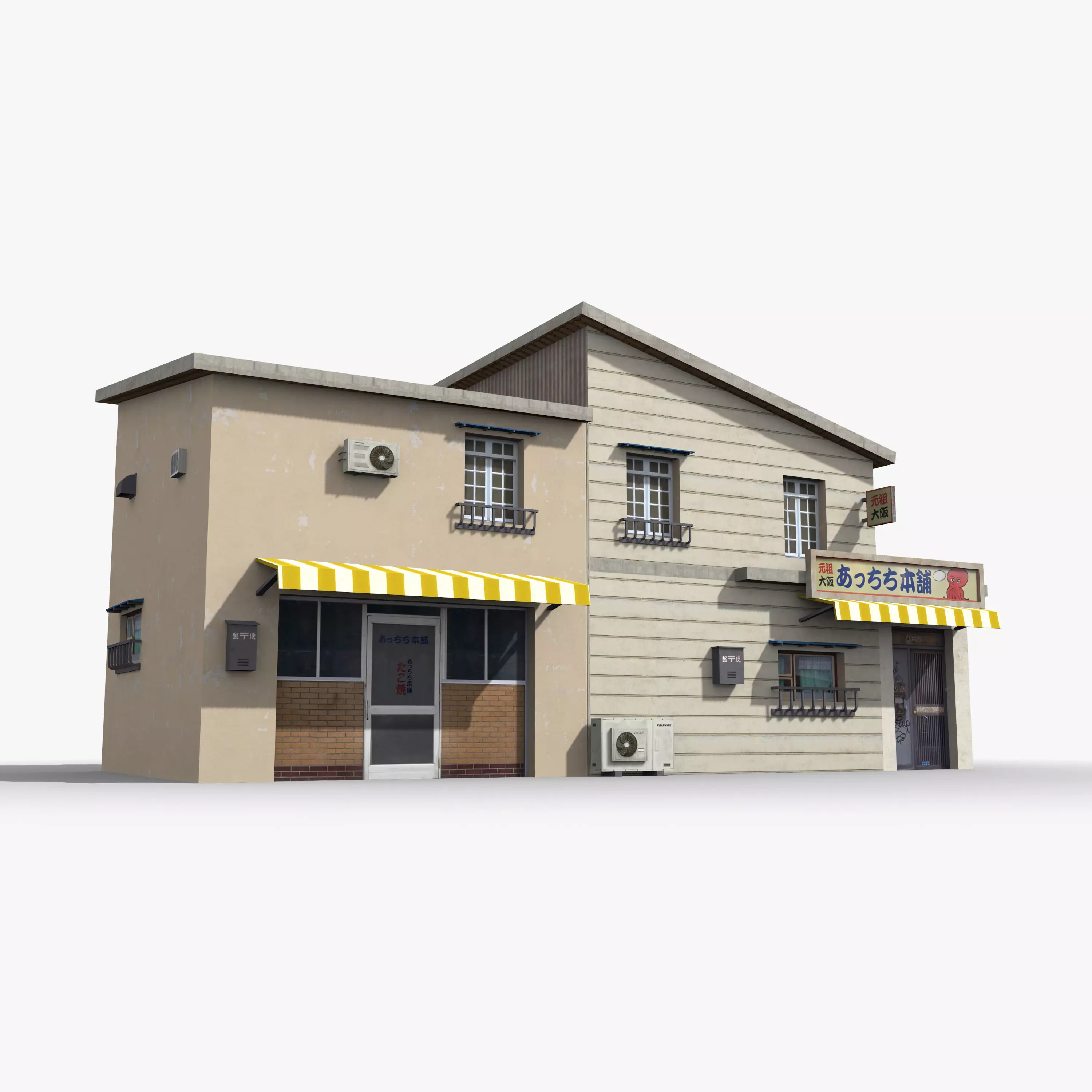 Japanese House x16 Low-poly 3D model_0