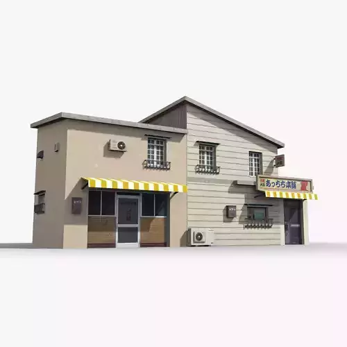 Japanese House x16 Low-poly 3D model