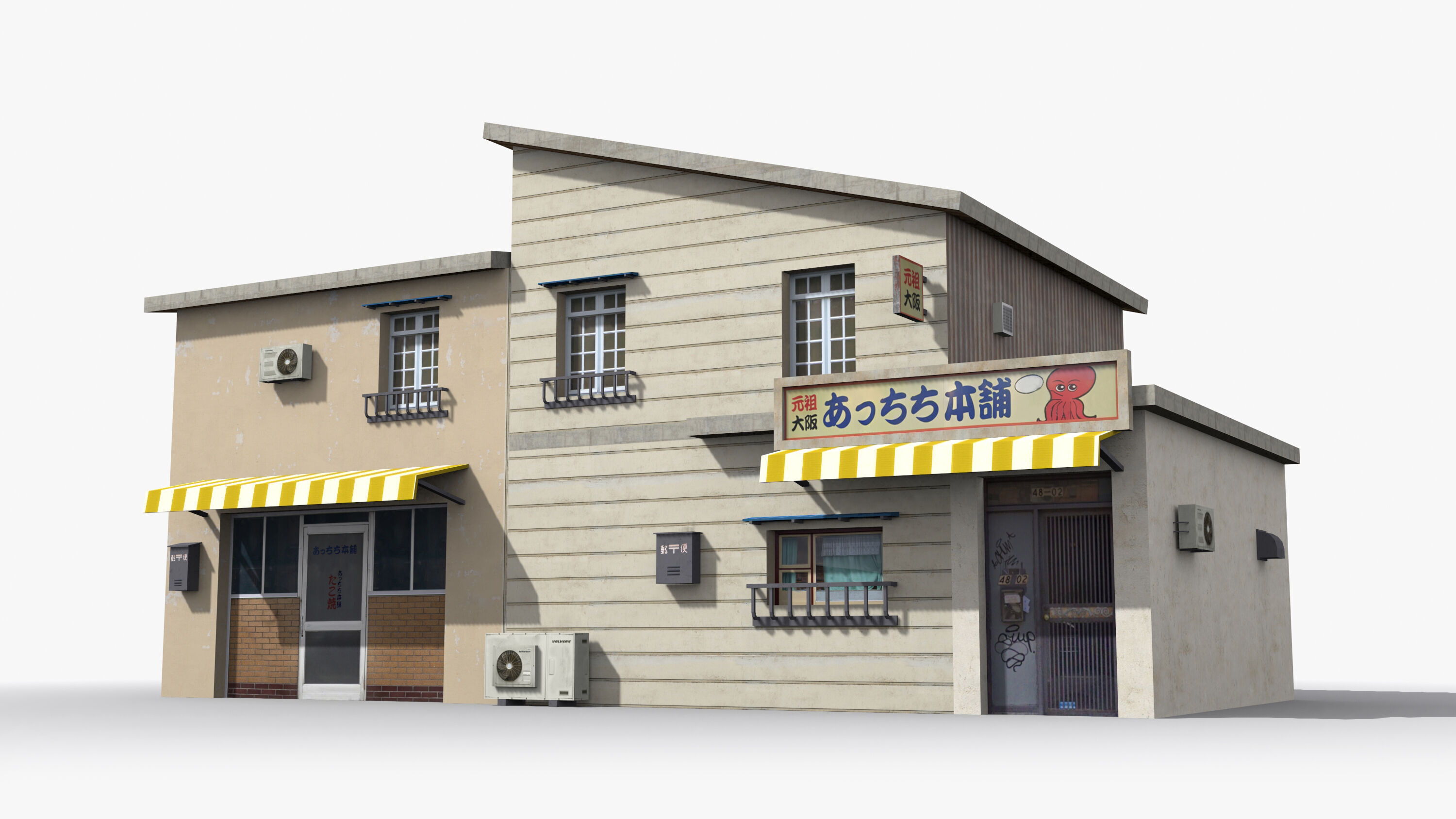 Japanese House x16 Low-poly 3D model_2