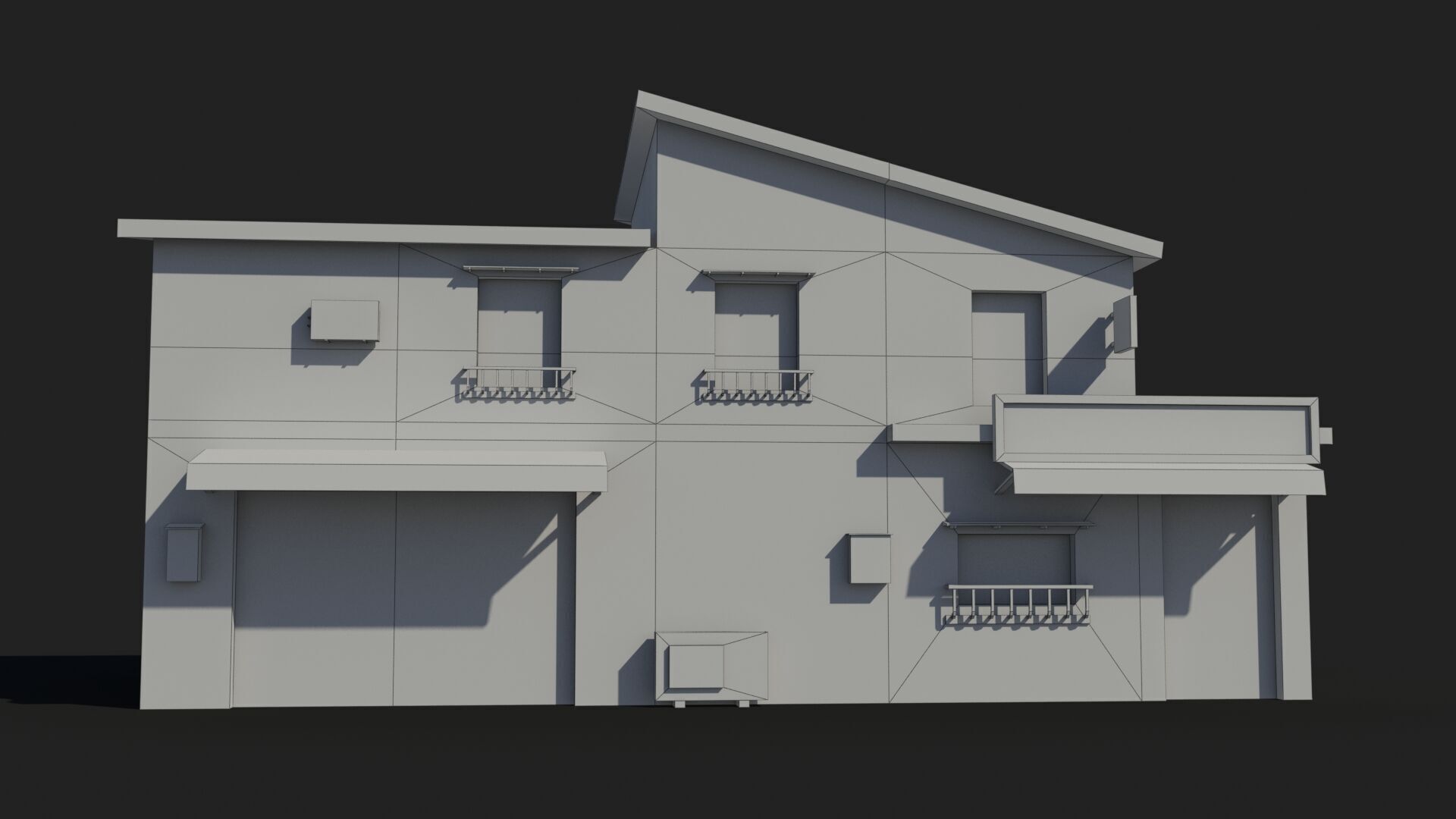 Japanese House x16 Low-poly 3D model_7