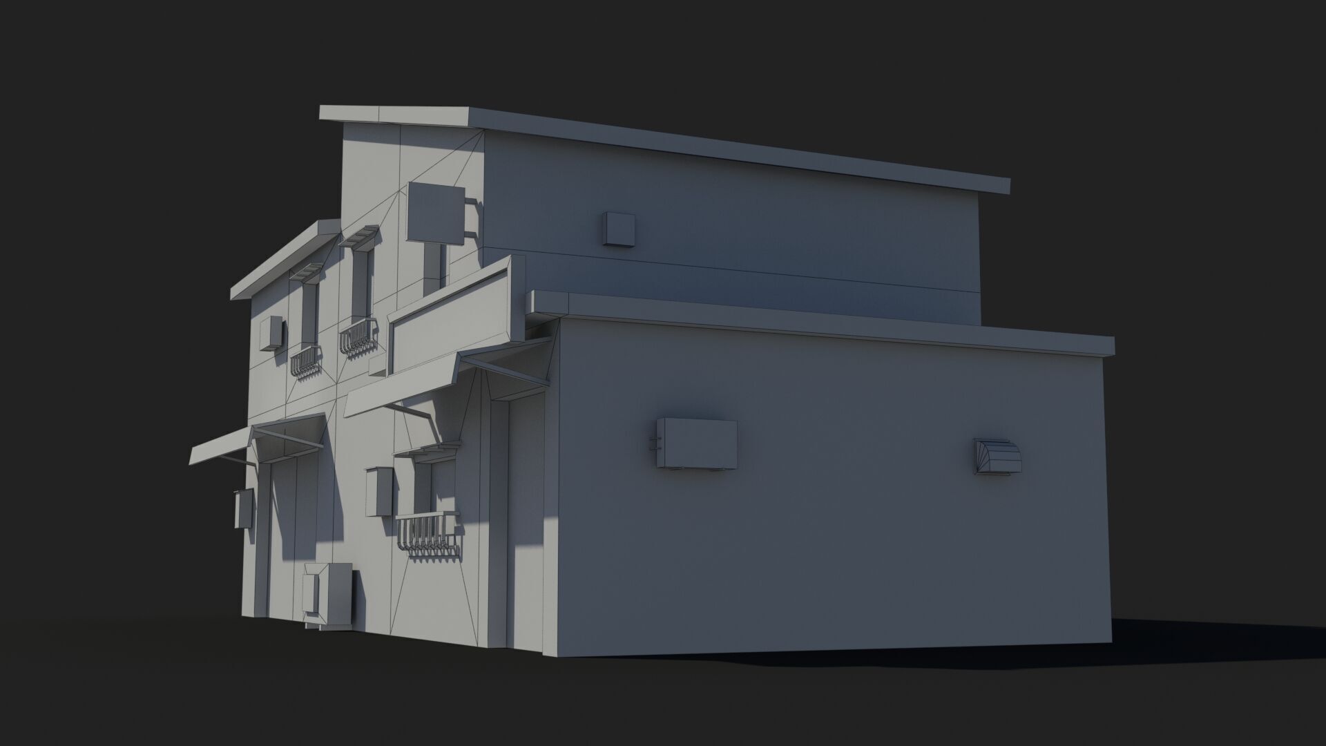 Japanese House x16 Low-poly 3D model_9