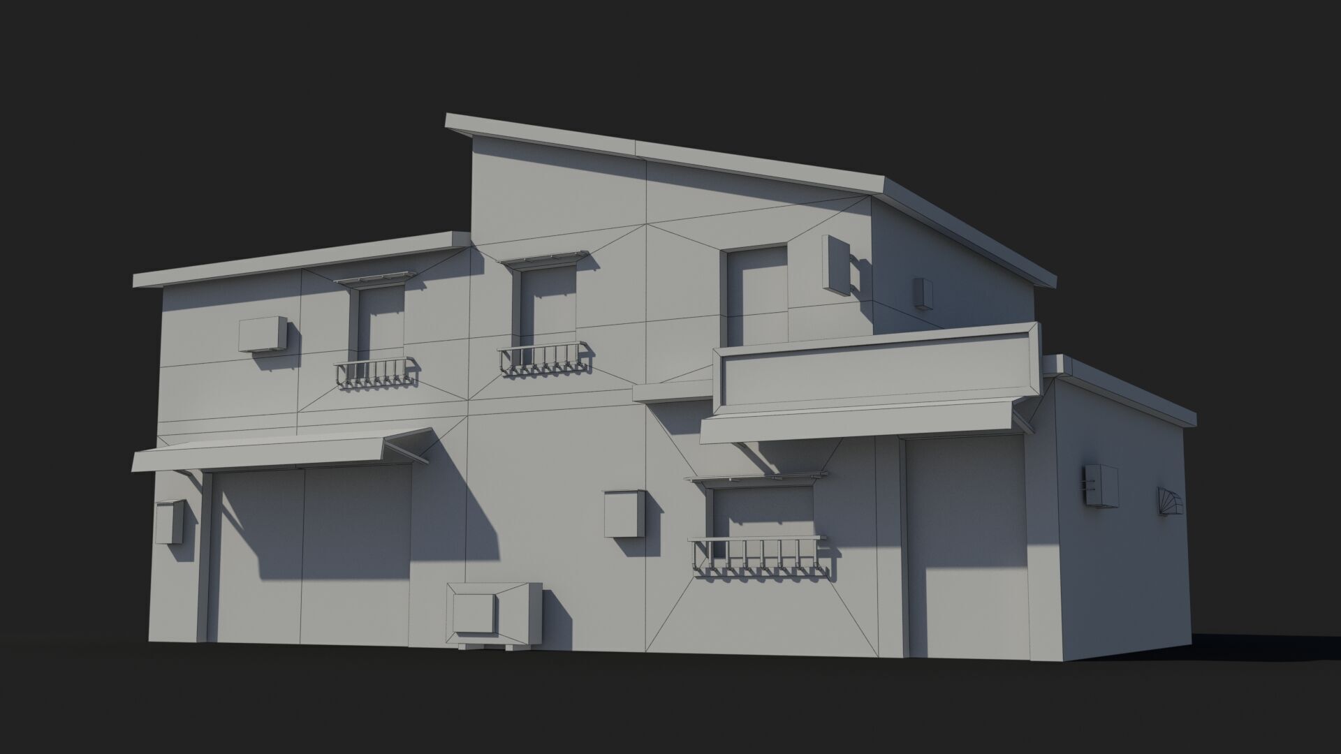 Japanese House x16 Low-poly 3D model_8