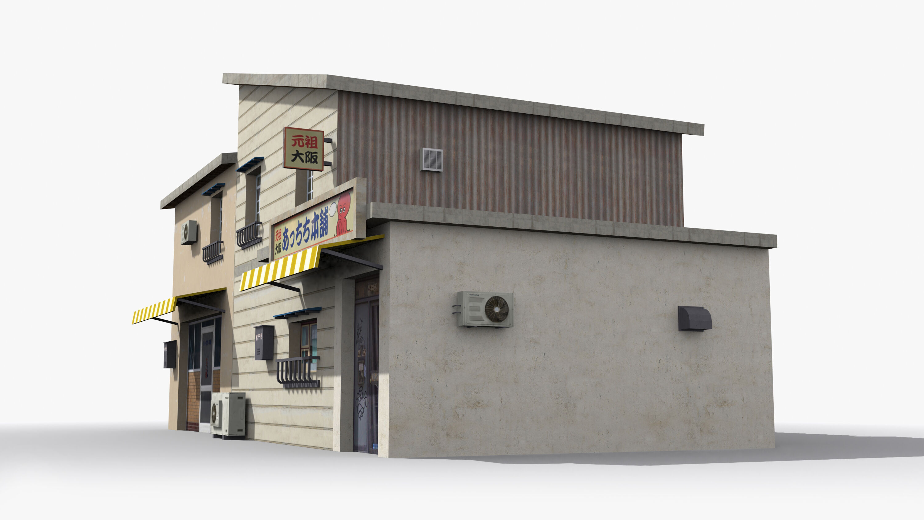 Japanese House x16 Low-poly 3D model_3