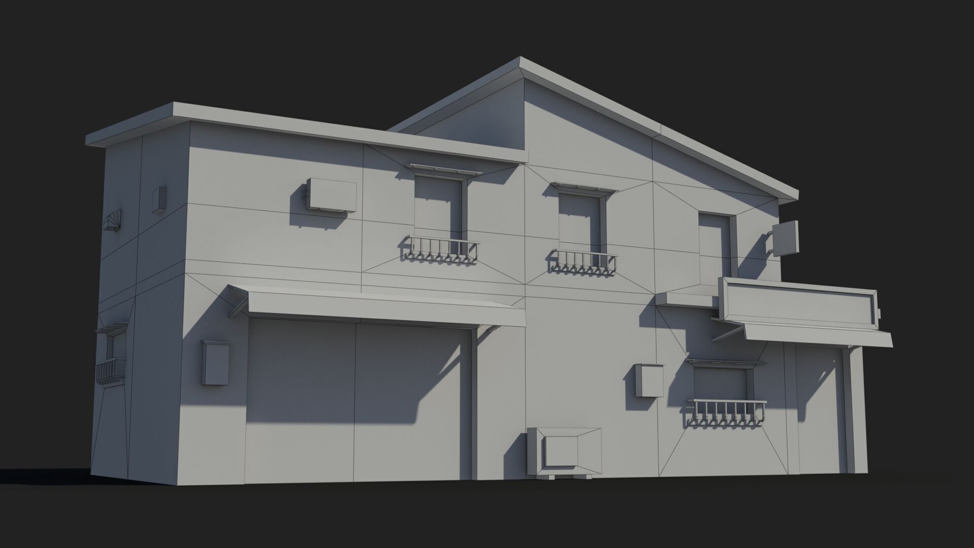 Japanese House x16 Low-poly 3D model_6