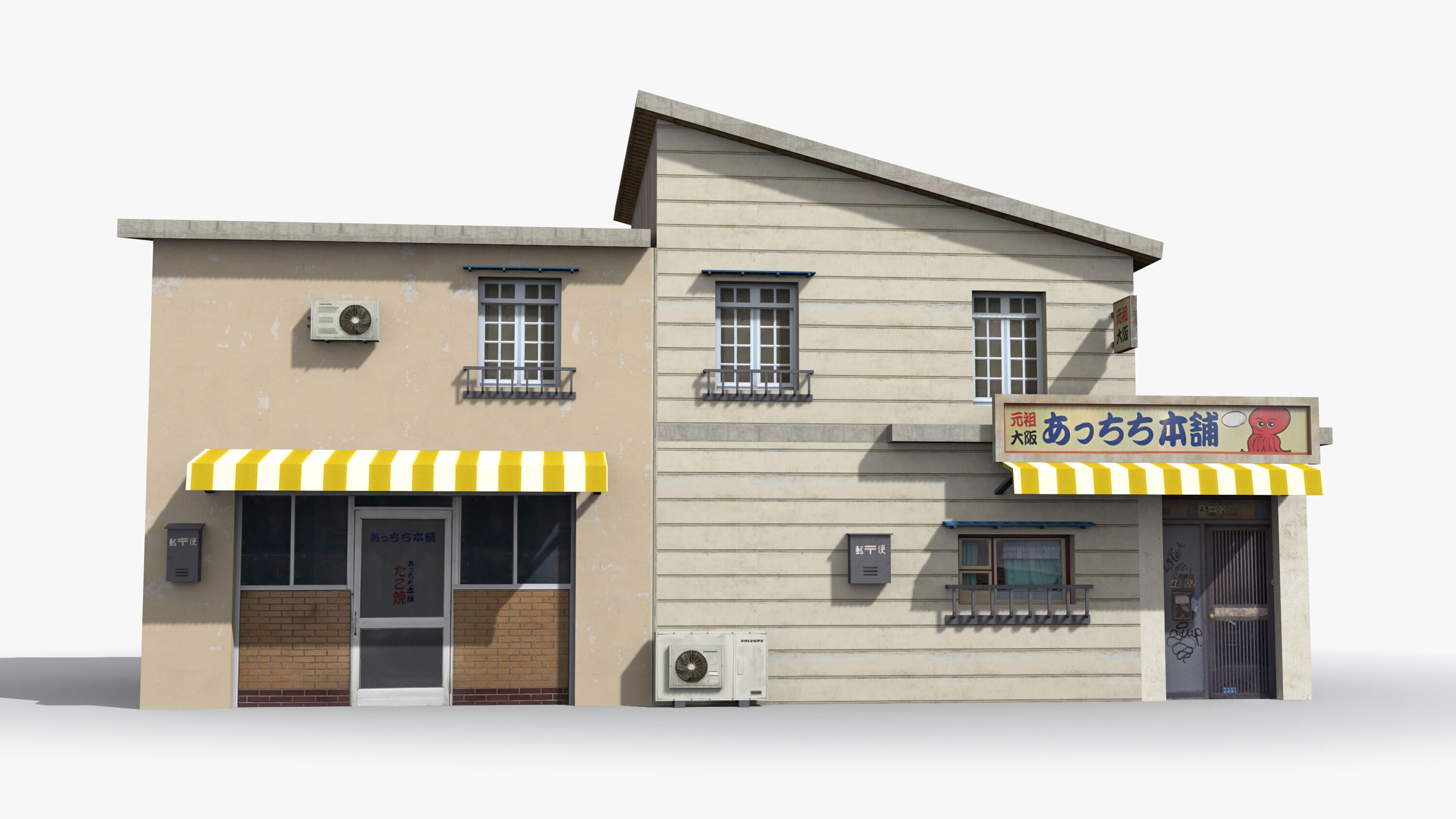Japanese House x16 Low-poly 3D model_1