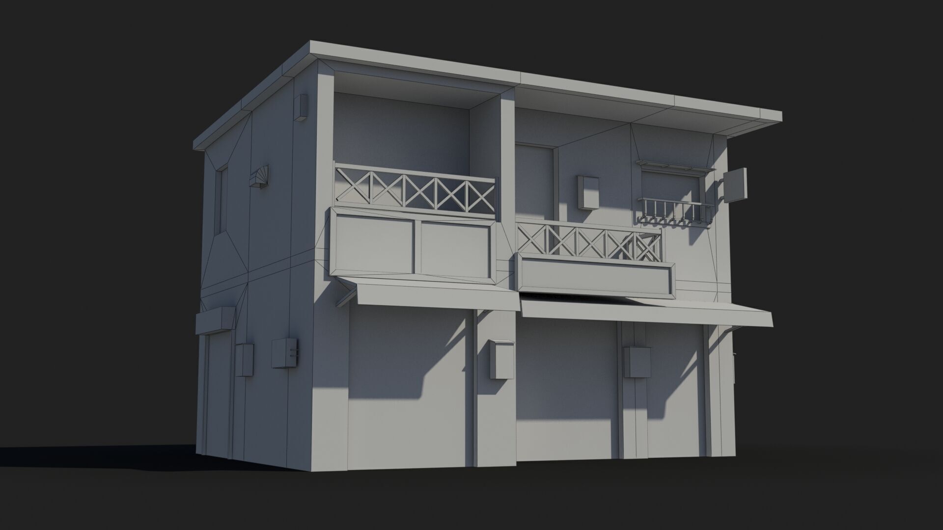 Japanese House x17 Low-poly 3D model_8