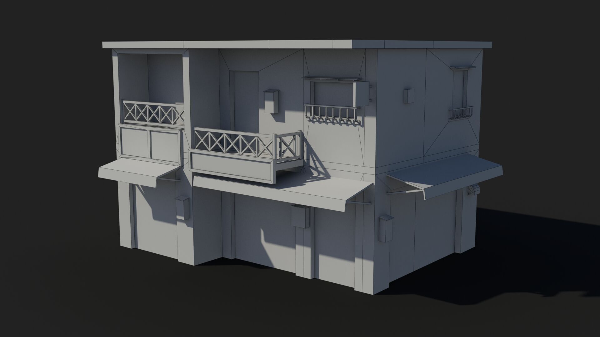 Japanese House x17 Low-poly 3D model_11