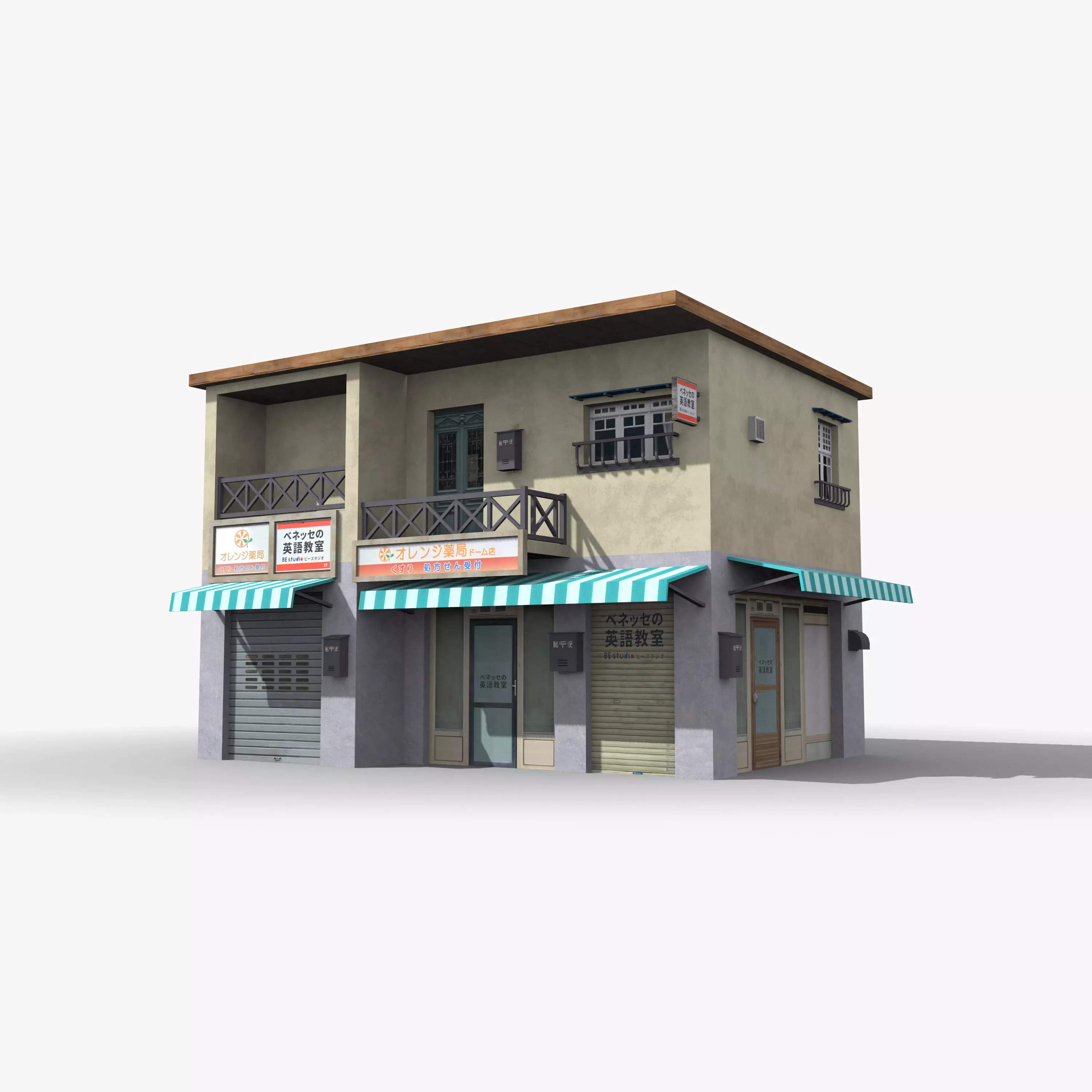 Japanese House x17 Low-poly 3D model_0