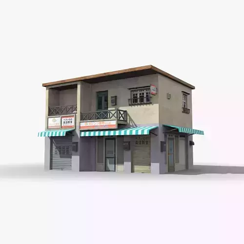 Japanese House x17 Low-poly 3D model