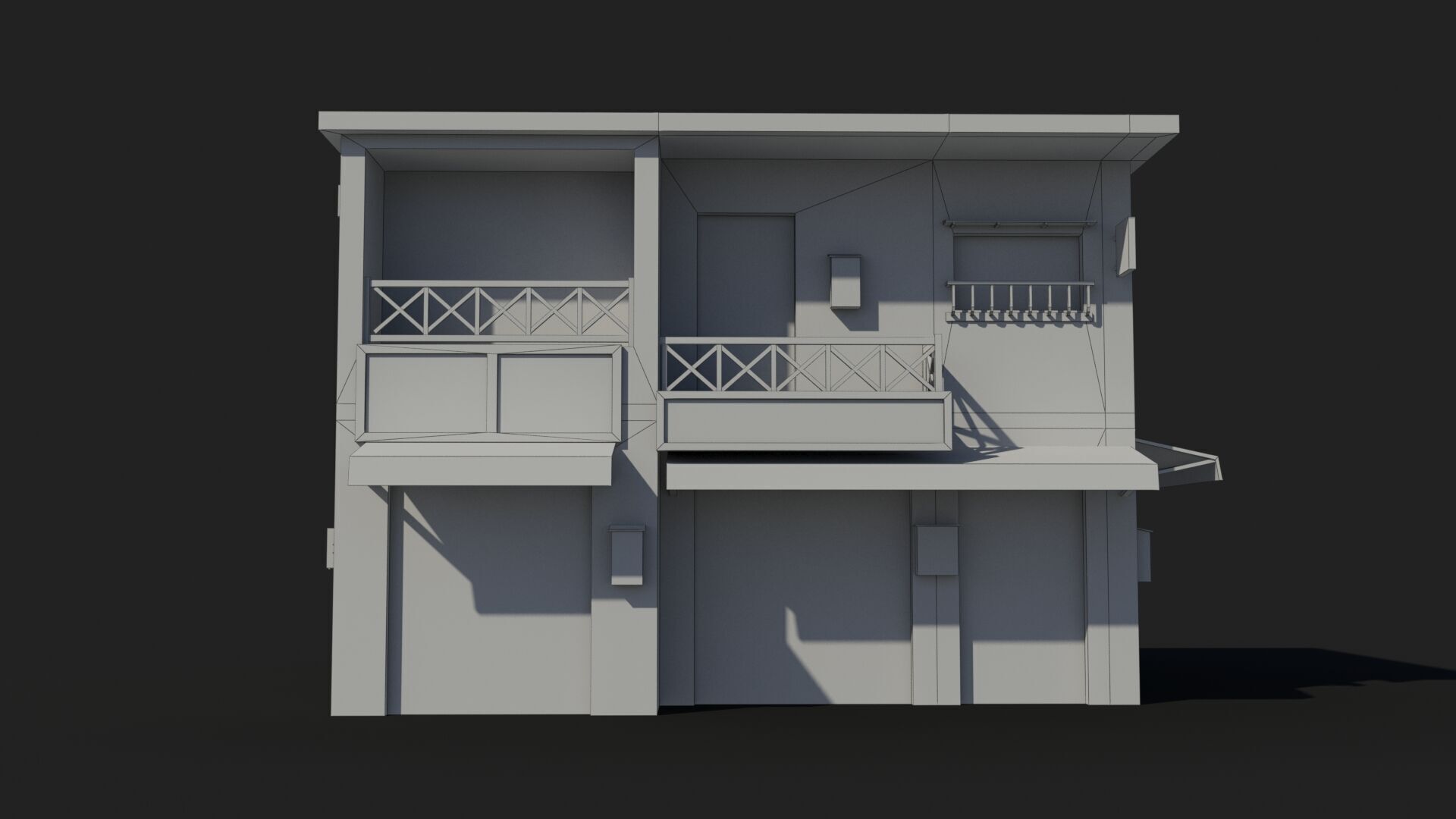 Japanese House x17 Low-poly 3D model_7