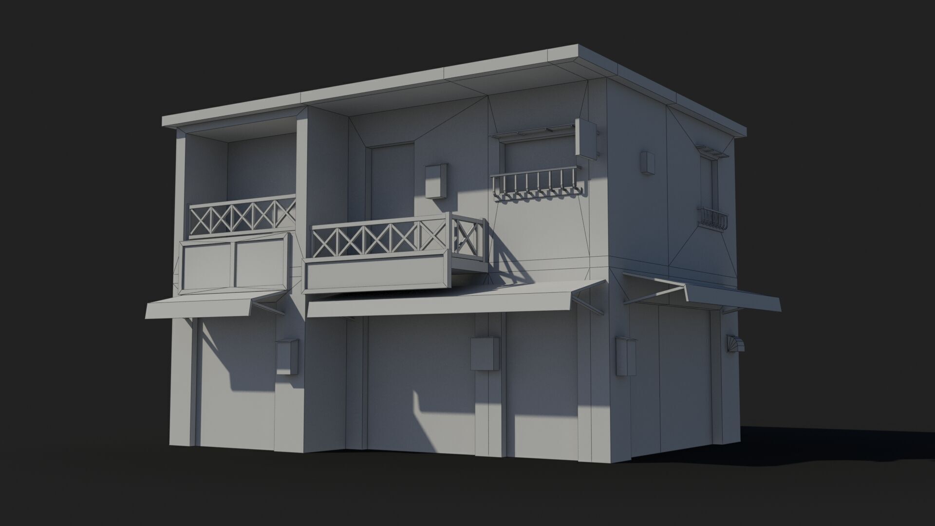 Japanese House x17 Low-poly 3D model_6