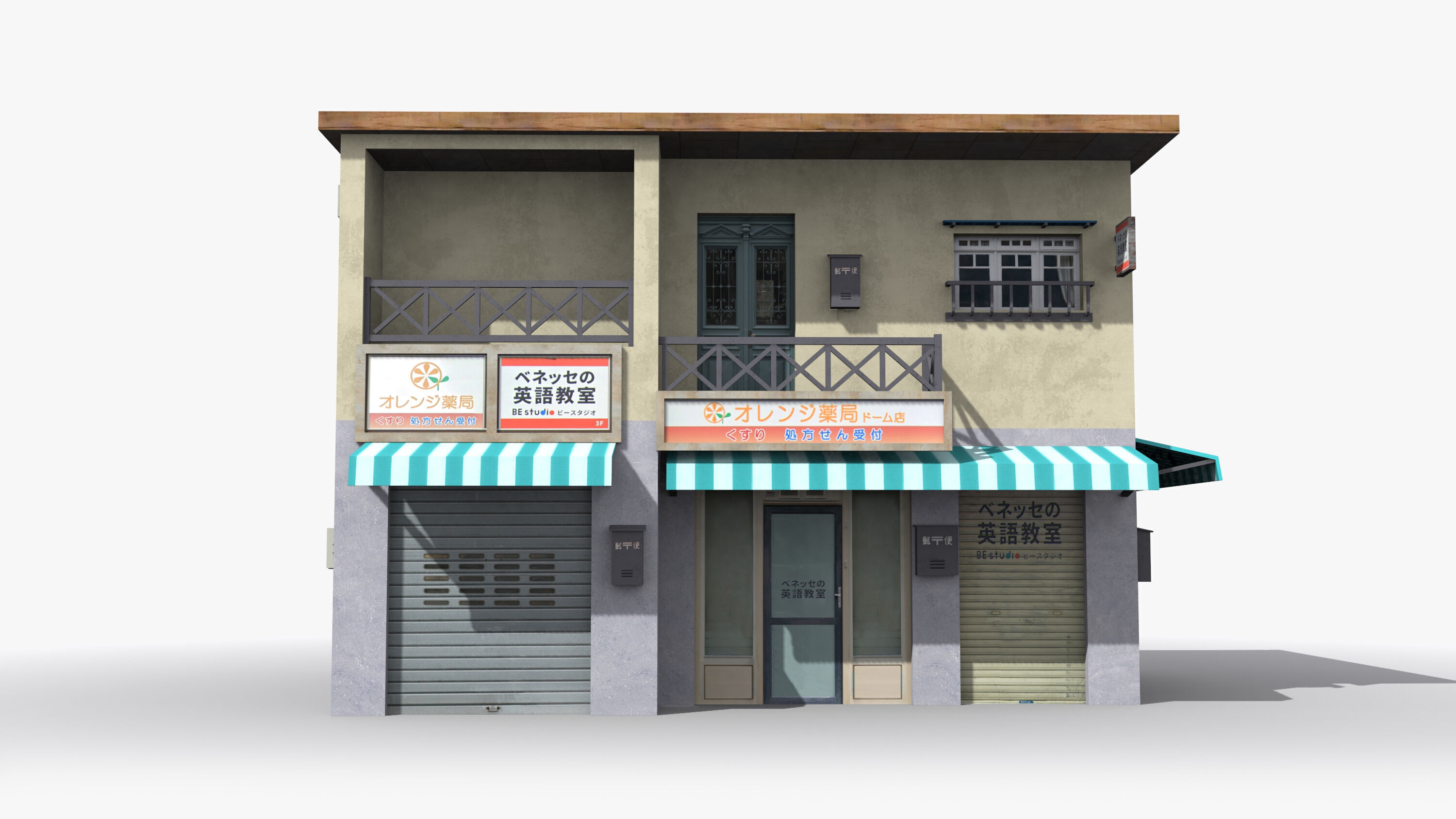 Japanese House x17 Low-poly 3D model_1