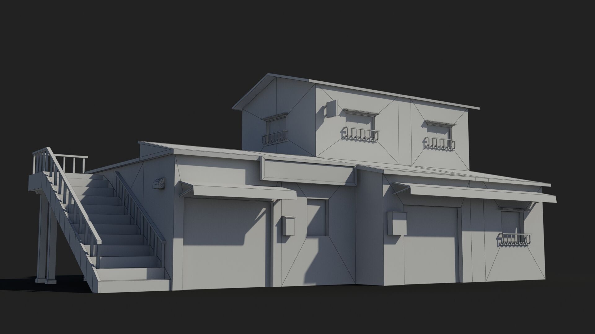 Japanese House x18 Low-poly 3D model_6