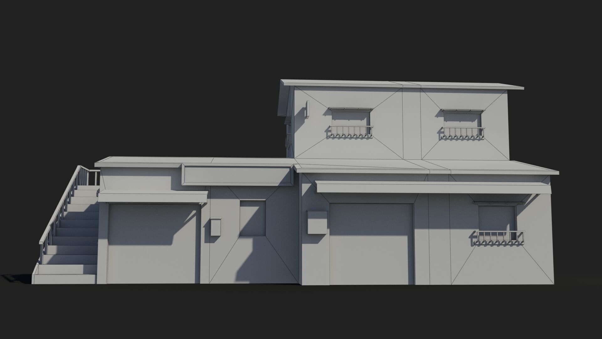 Japanese House x18 Low-poly 3D model_7