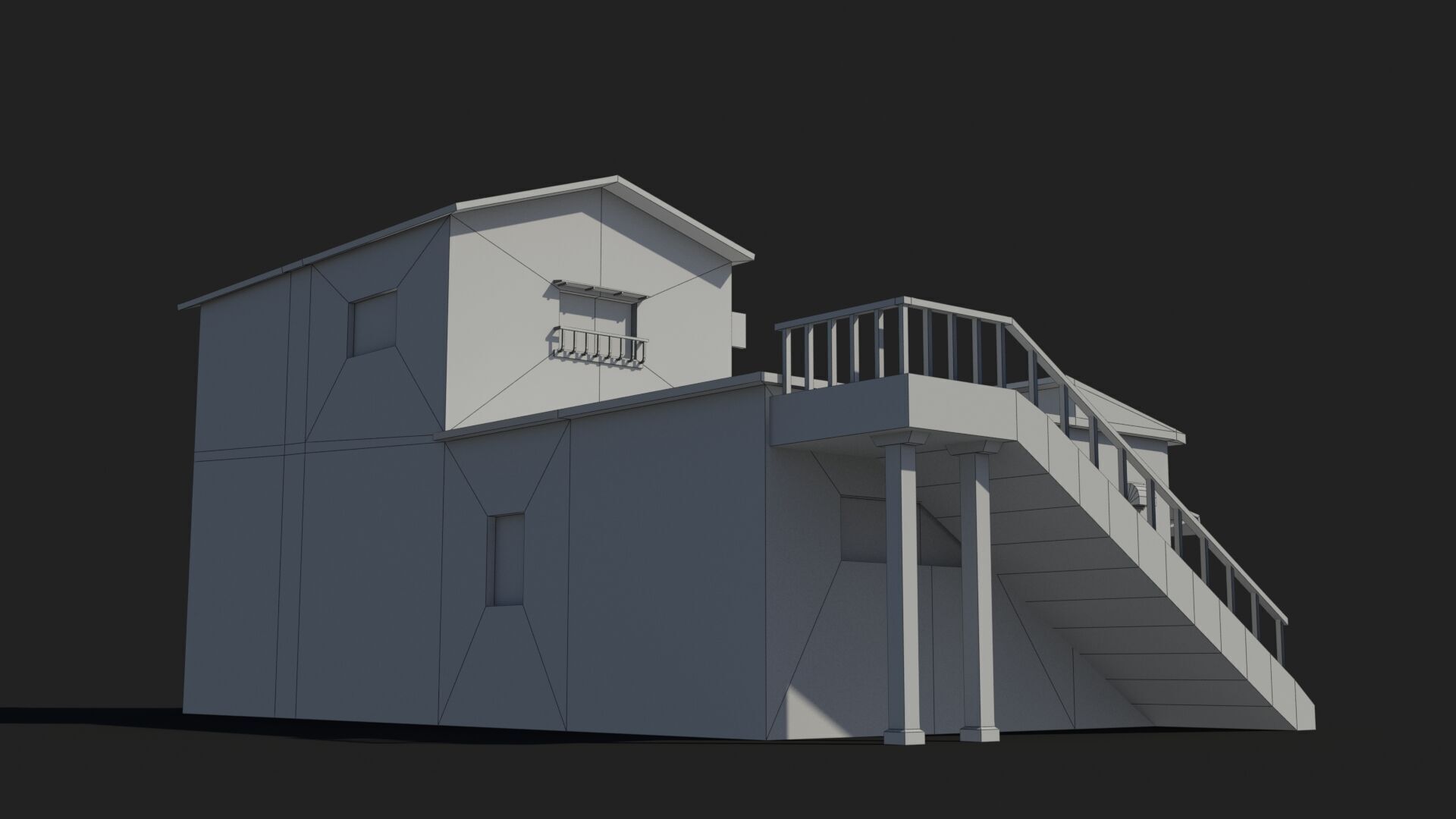 Japanese House x18 Low-poly 3D model_10