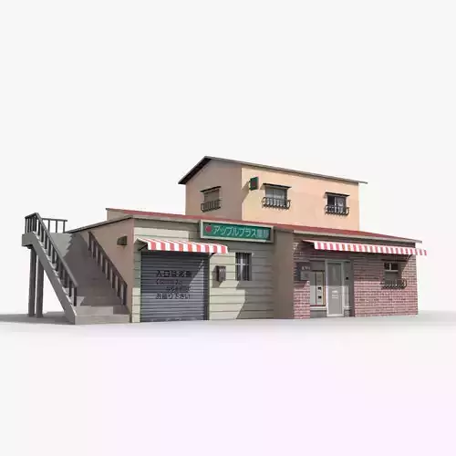 Japanese House x18 Low-poly 3D model