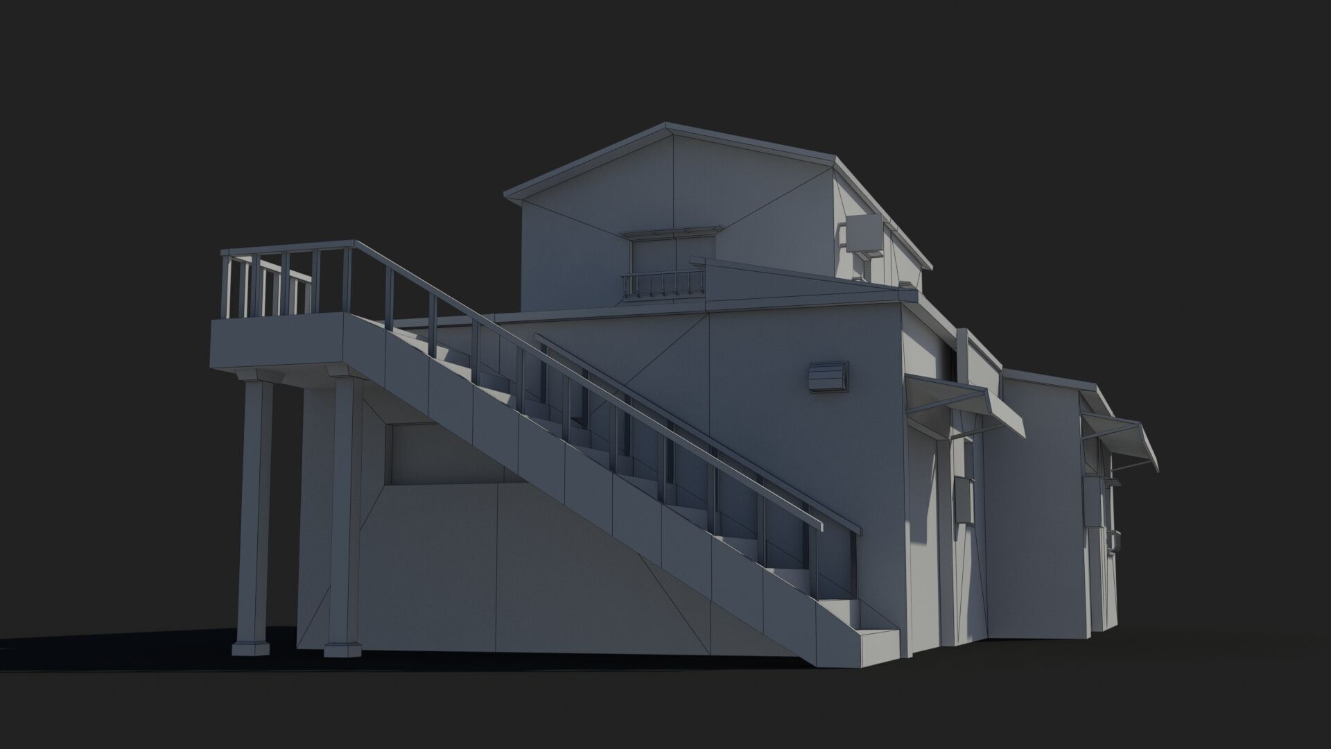 Japanese House x18 Low-poly 3D model_9