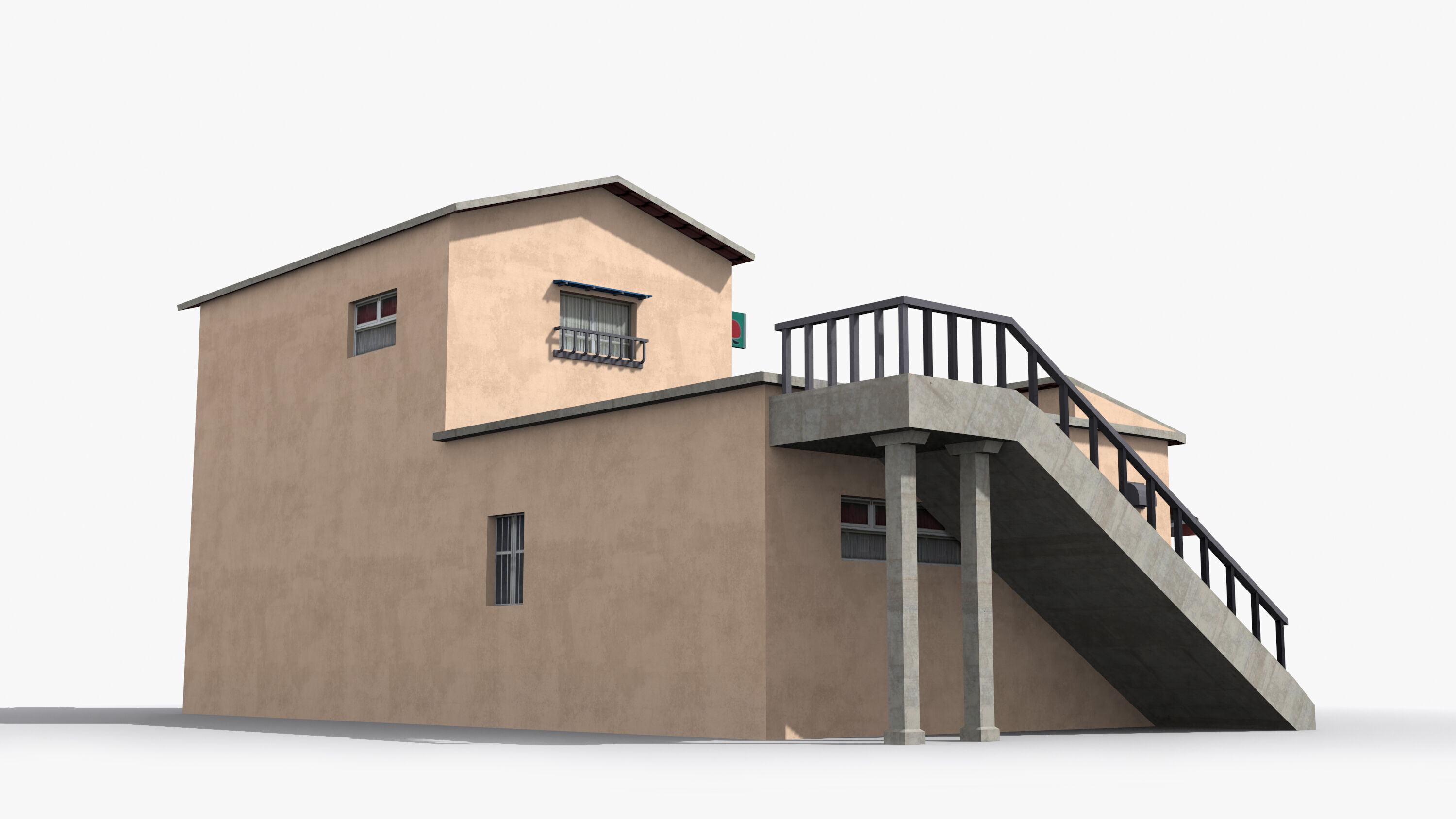 Japanese House x18 Low-poly 3D model_4