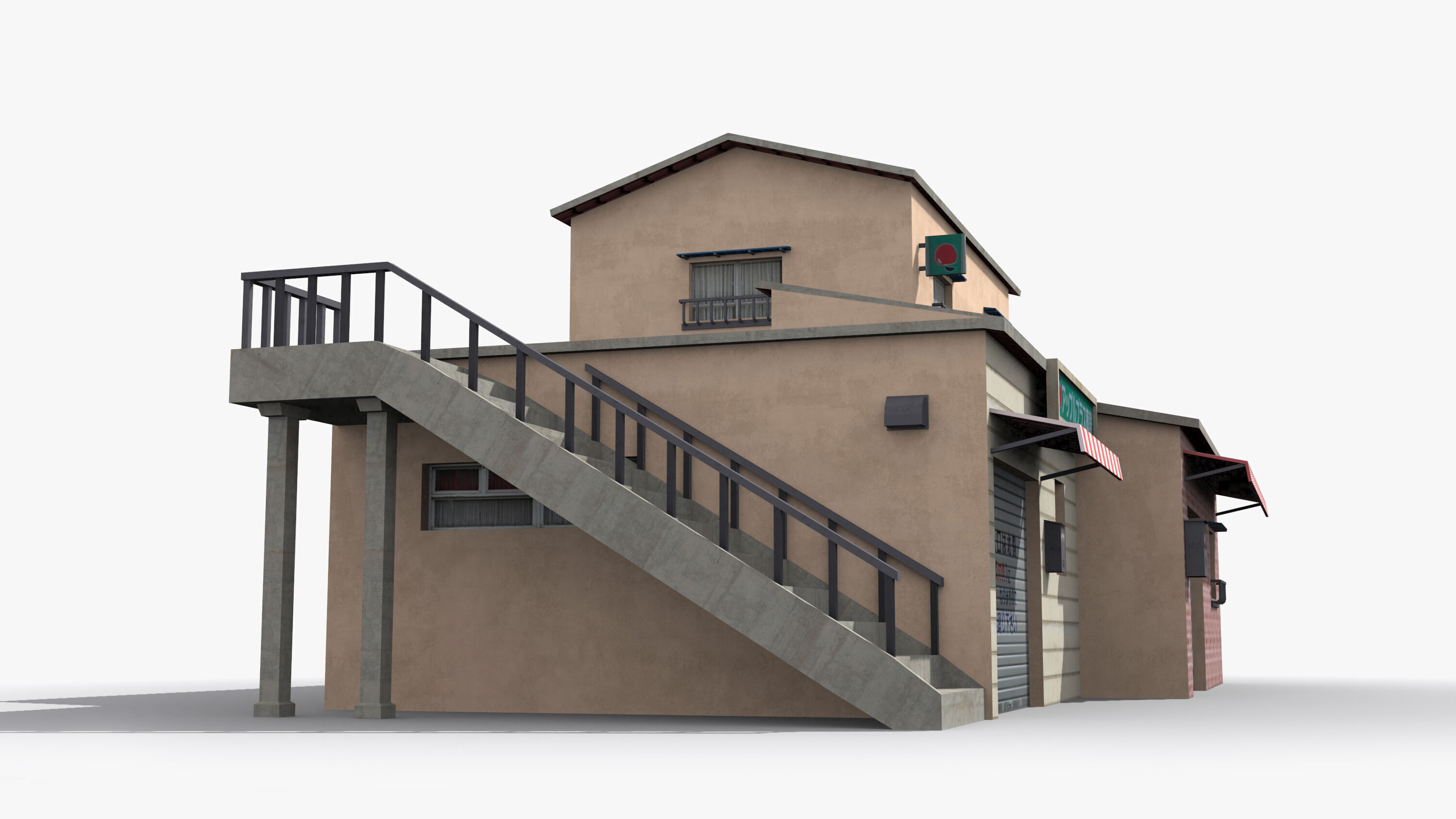 Japanese House x18 Low-poly 3D model_3