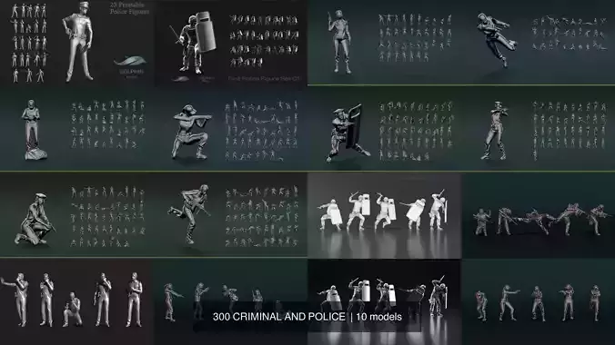 300 CRIMINAL AND POLICE  3D Model Collection