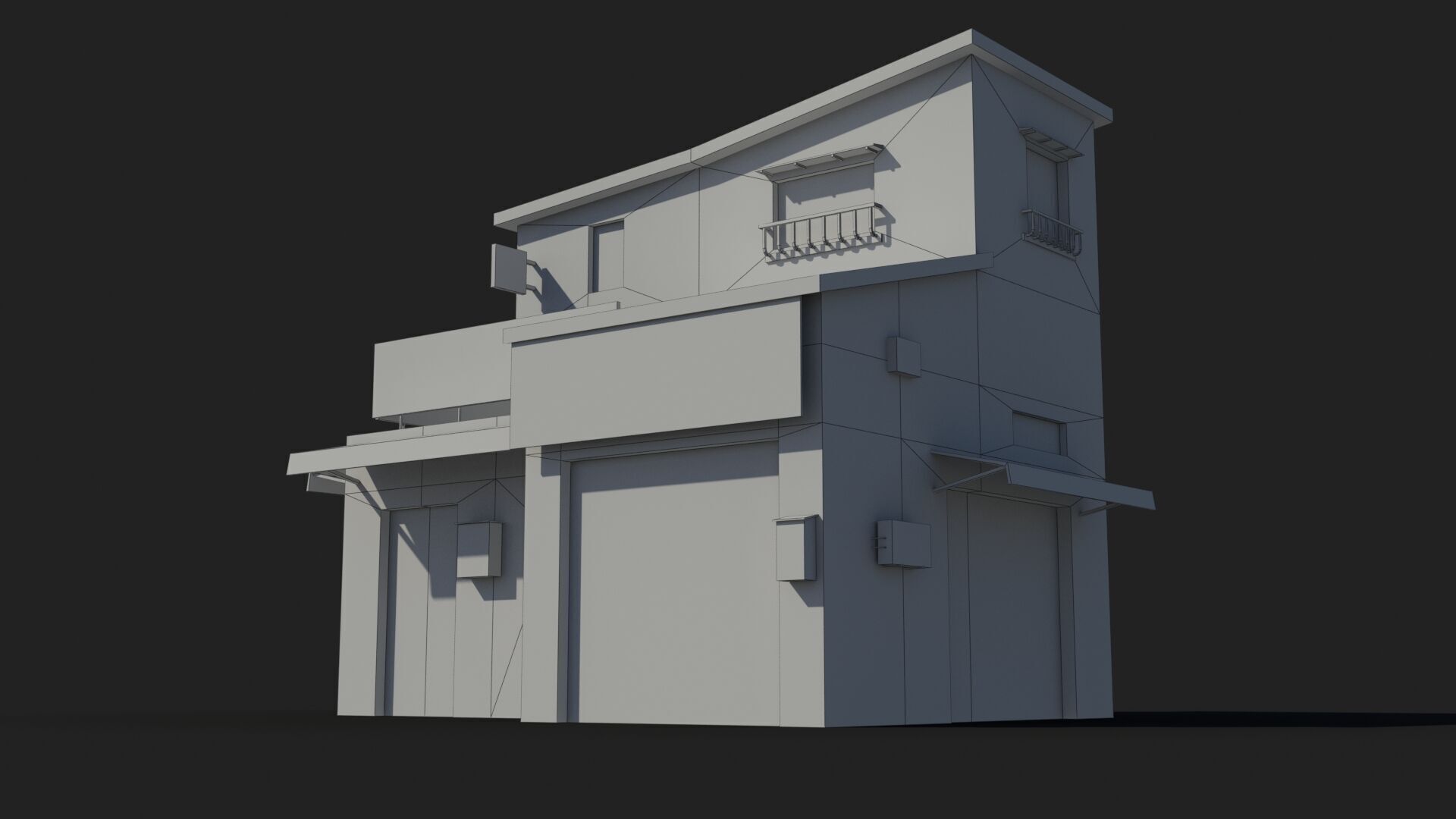 Japanese House x19 Low-poly 3D model_8