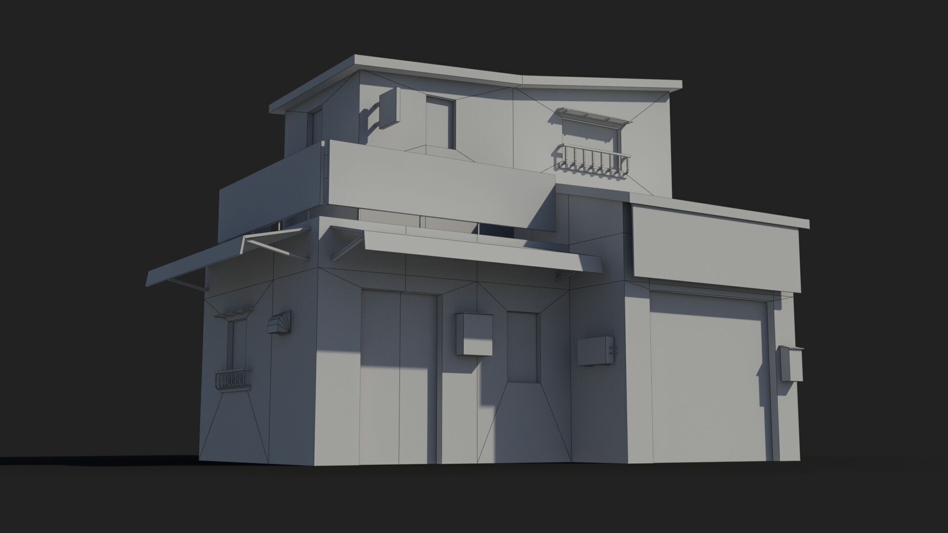 Japanese House x19 Low-poly 3D model_6