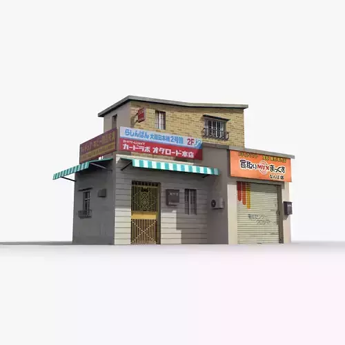 Japanese House x19 Low-poly 3D model