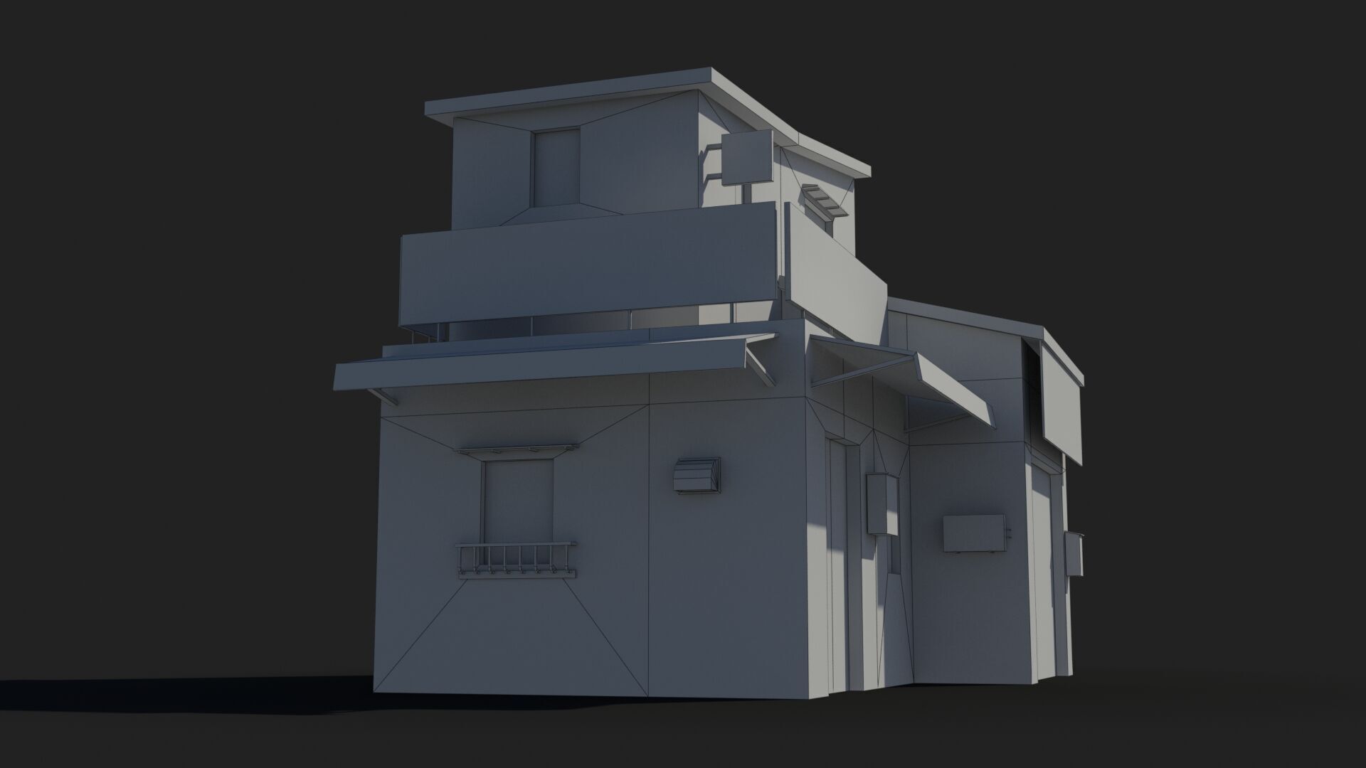 Japanese House x19 Low-poly 3D model_9