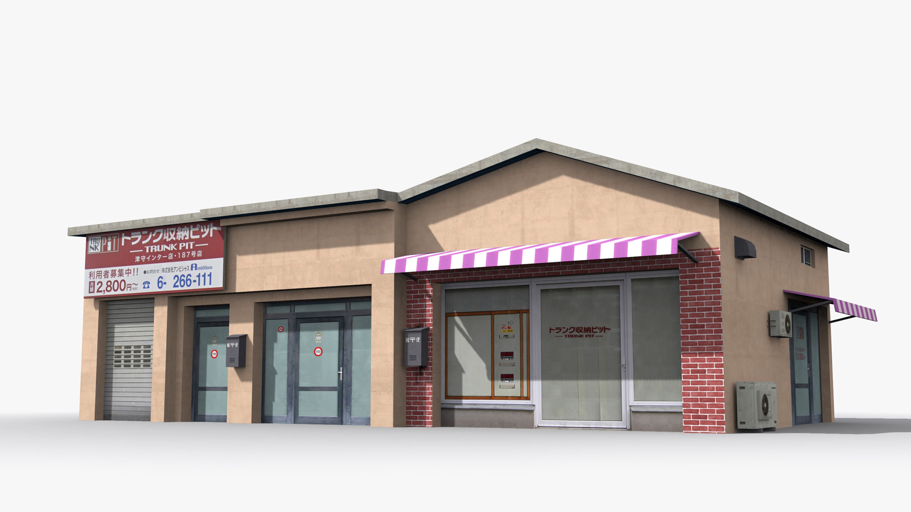 Japanese House x20 Low-poly 3D model_2