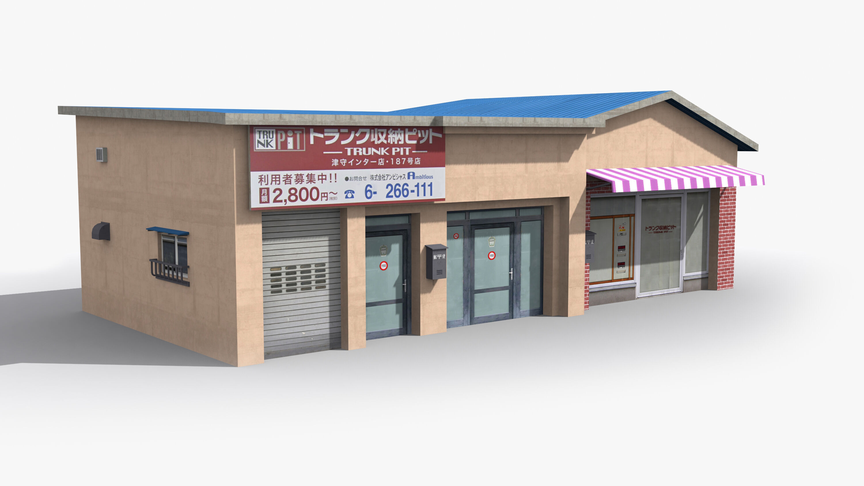 Japanese House x20 Low-poly 3D model_5