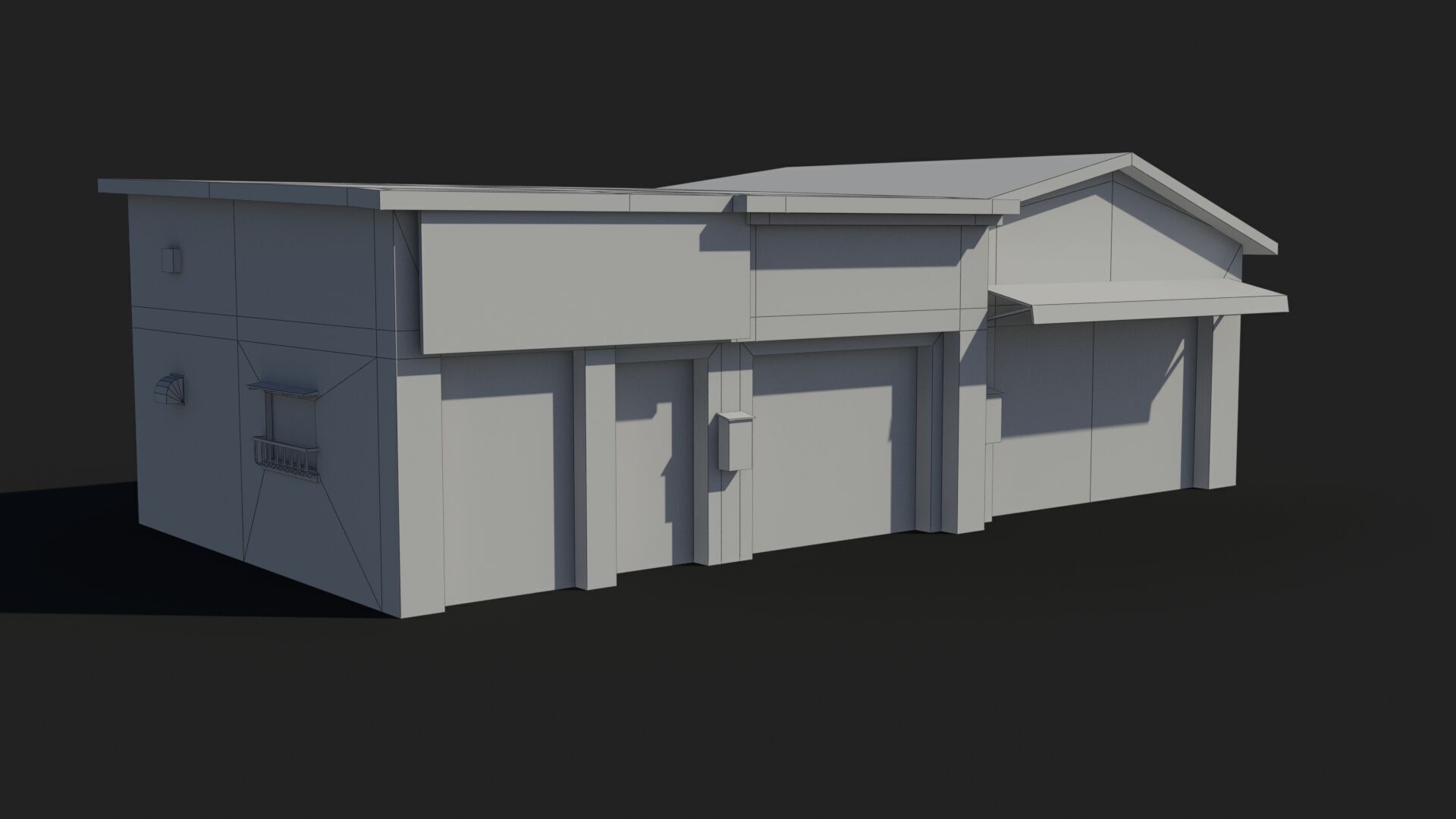 Japanese House x20 Low-poly 3D model_11