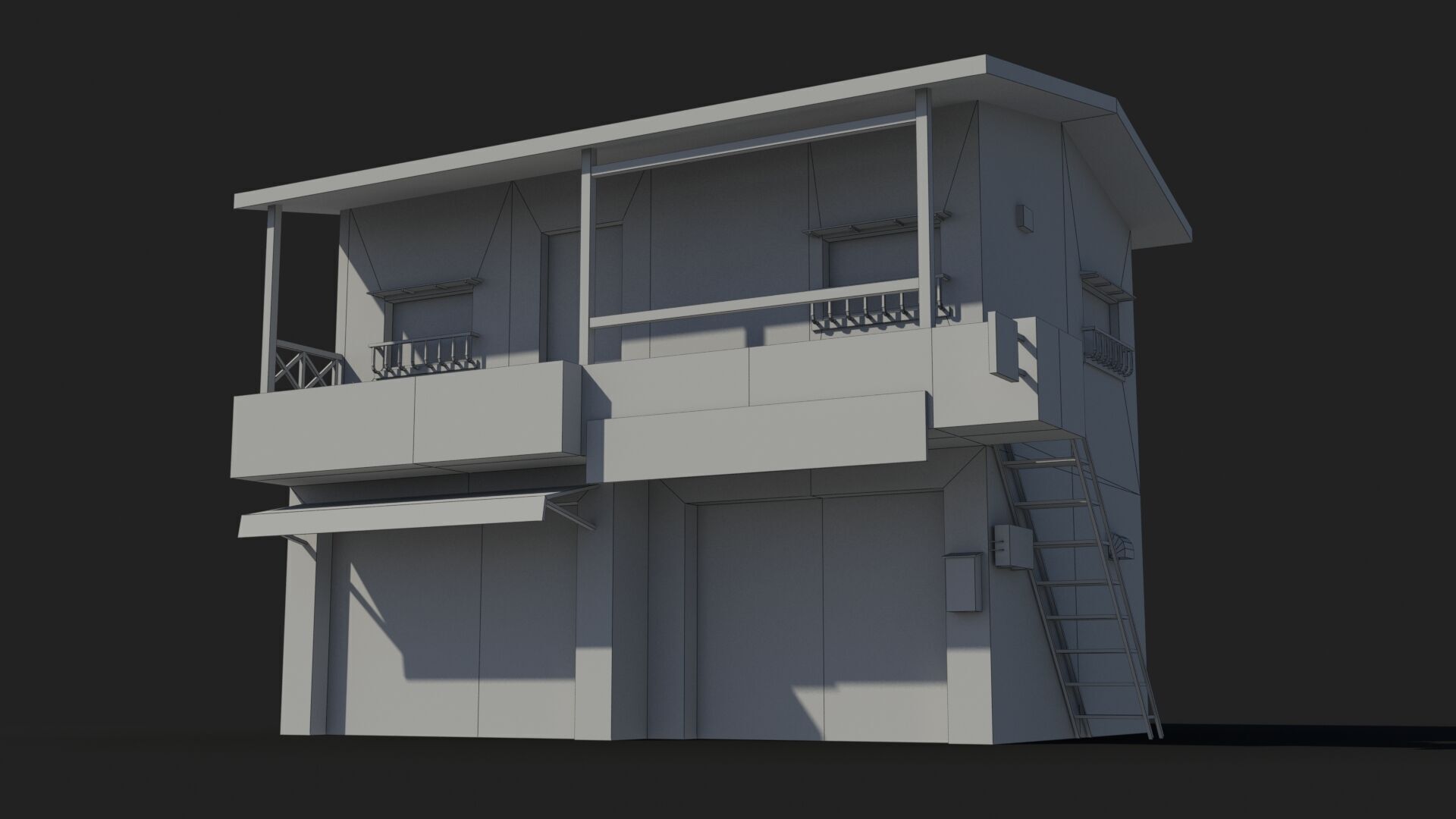Japanese House x21 Low-poly 3D model_6