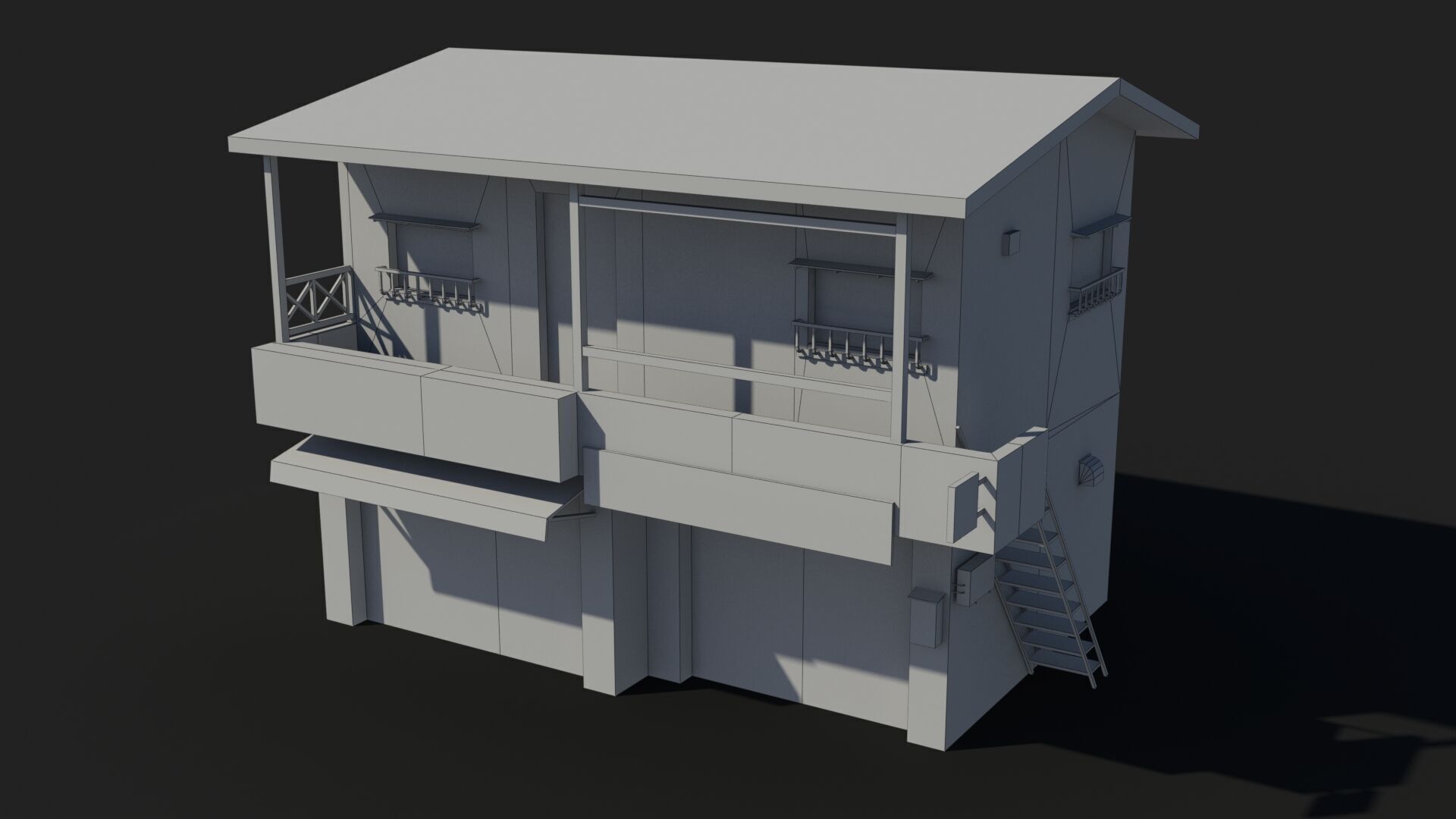 Japanese House x21 Low-poly 3D model_11