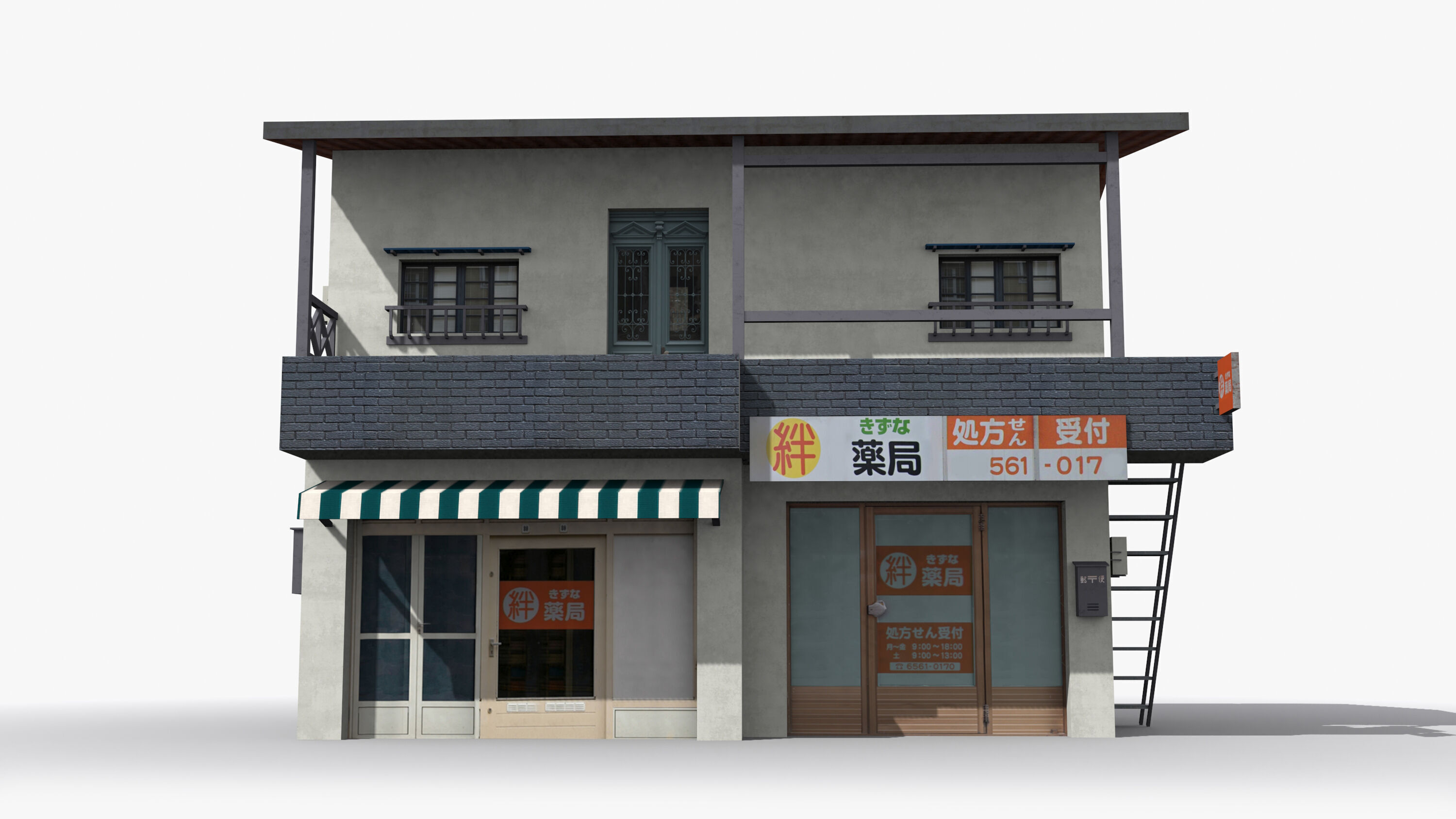 Japanese House x21 Low-poly 3D model_1