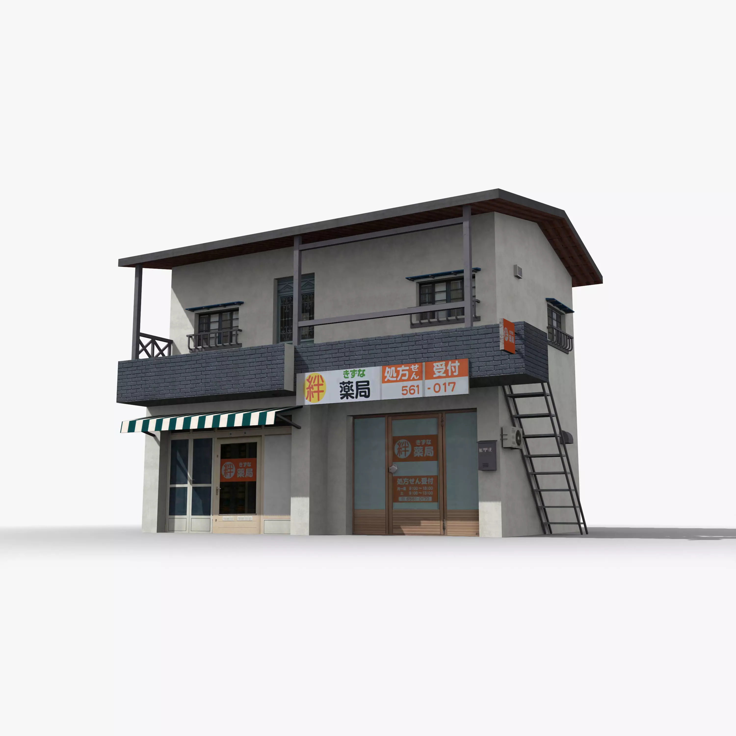Japanese House x21 Low-poly 3D model_0
