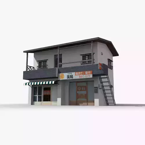 Japanese House x21 Low-poly 3D model