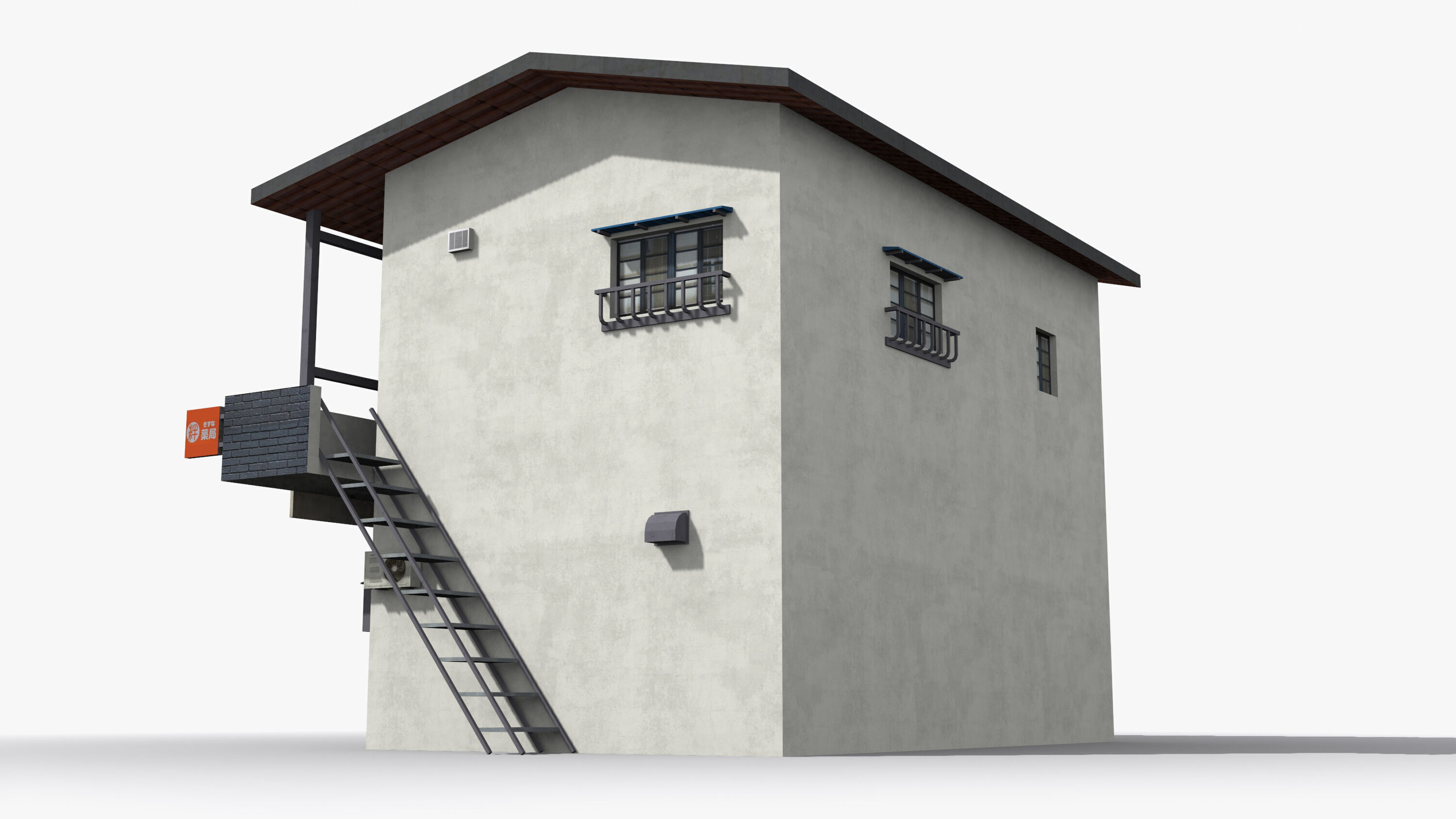 Japanese House x21 Low-poly 3D model_4