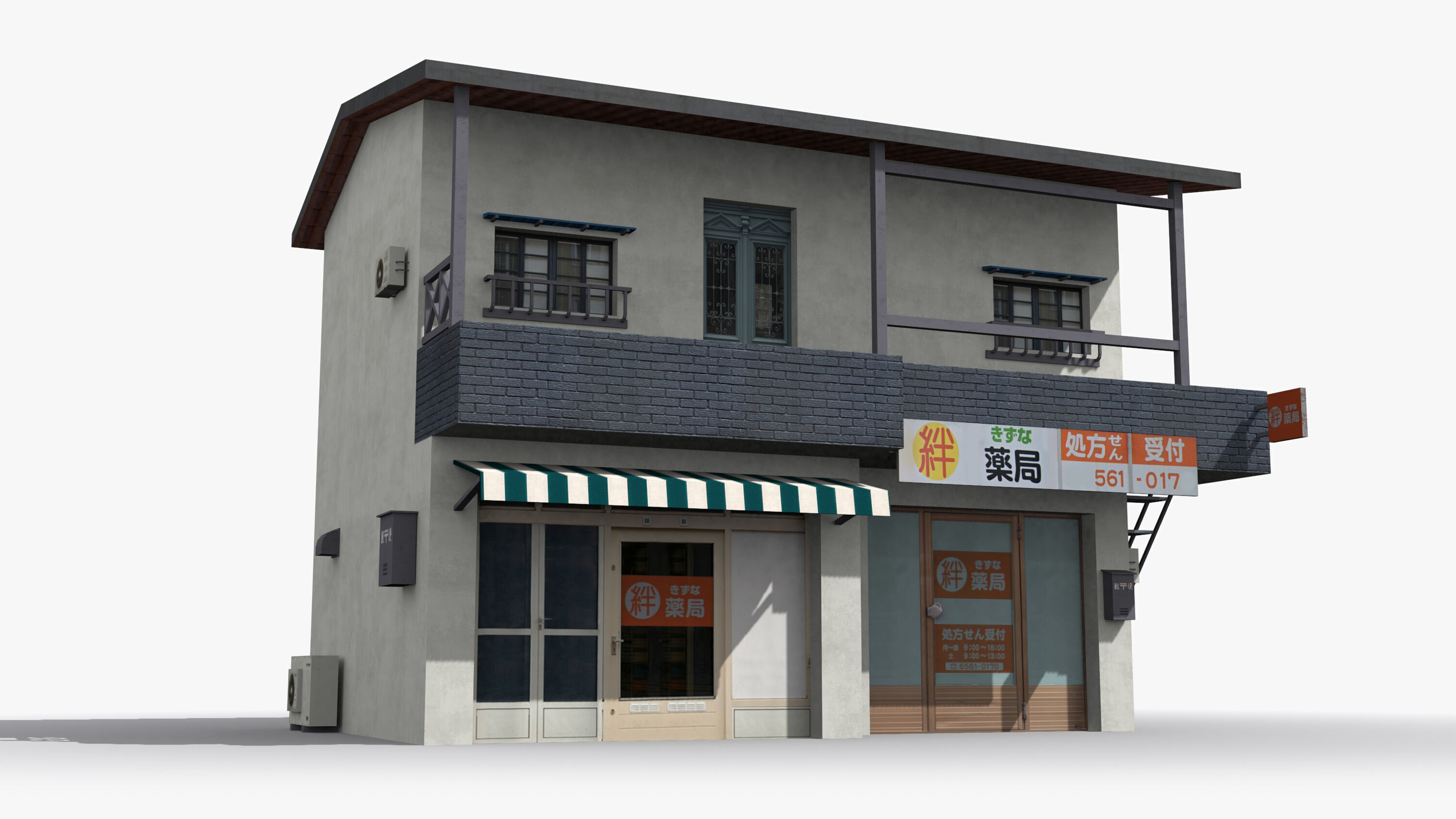Japanese House x21 Low-poly 3D model_2