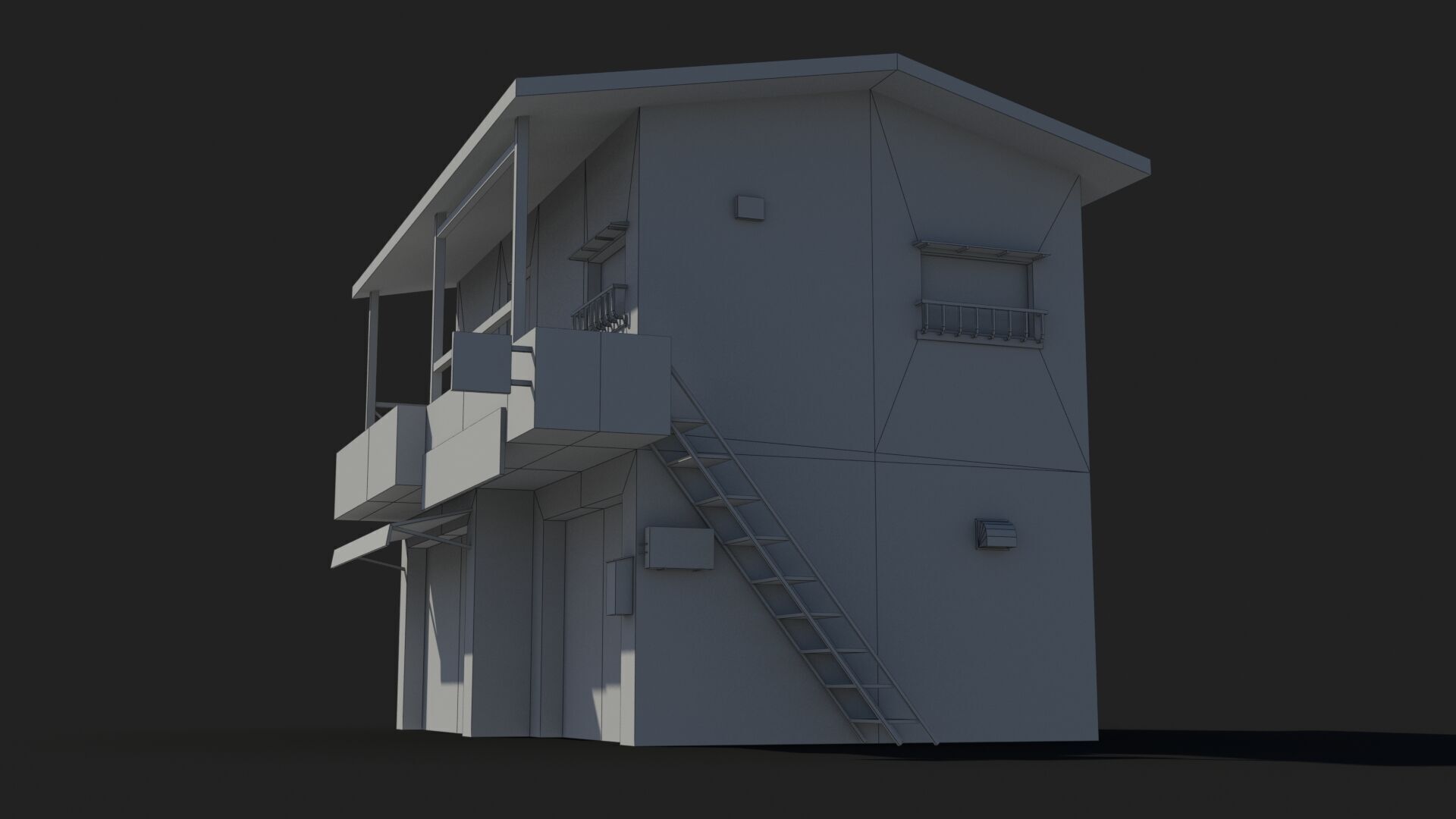 Japanese House x21 Low-poly 3D model_9