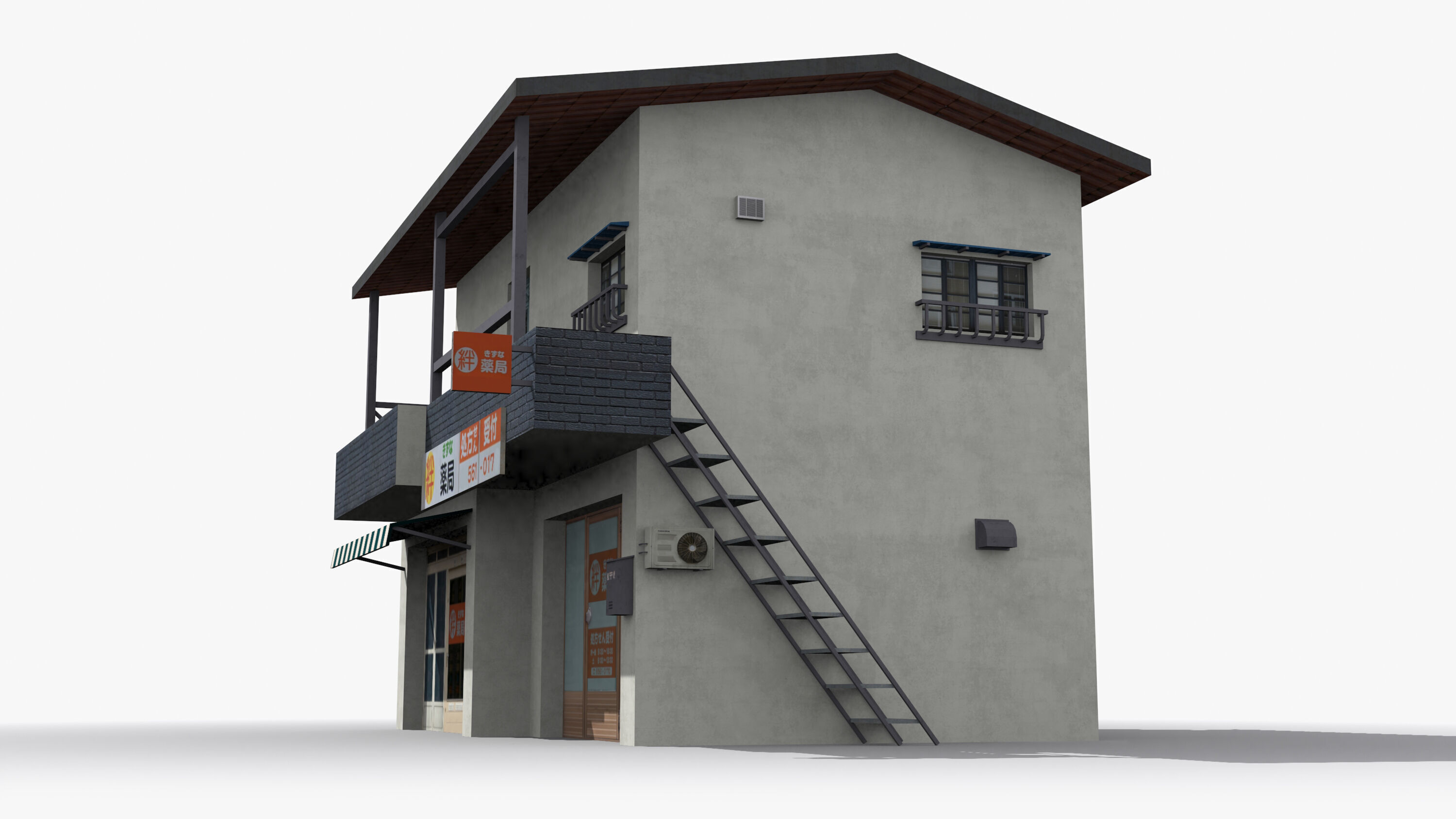 Japanese House x21 Low-poly 3D model_3