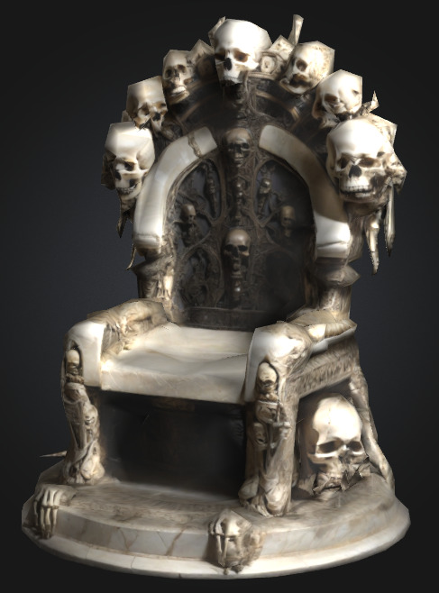 Bone throne 2 Low-poly 3D model_2