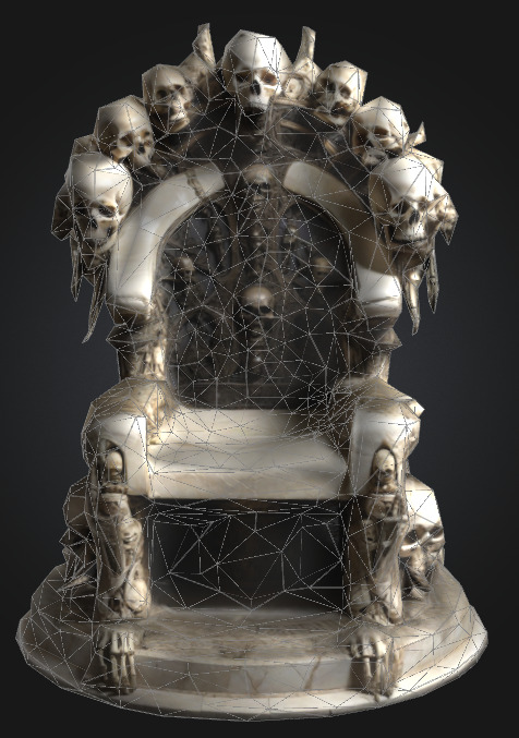 Bone throne 2 Low-poly 3D model_1
